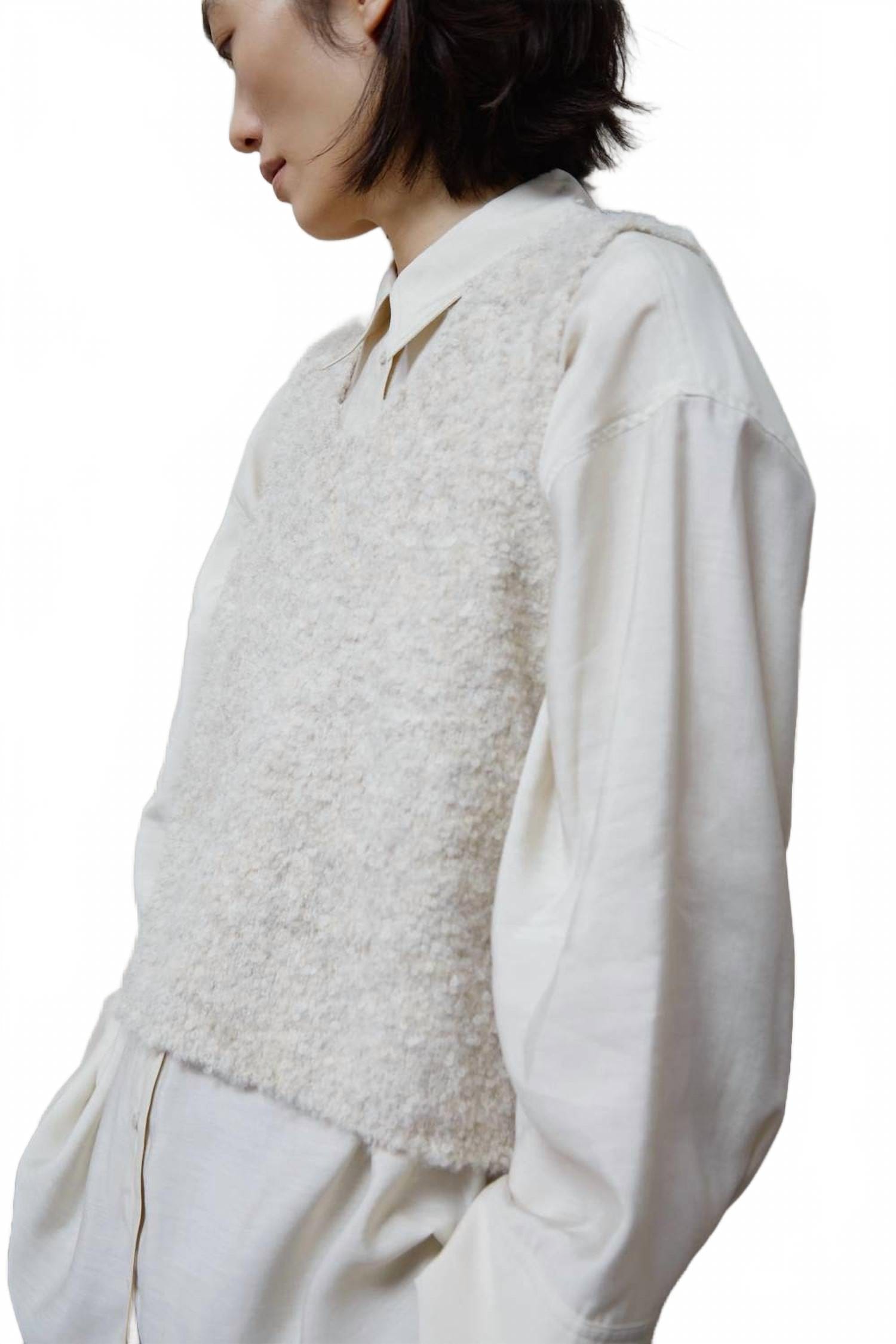 Whisper Slalonna Loose Fit Long Sleeves Shirt In Whisper White