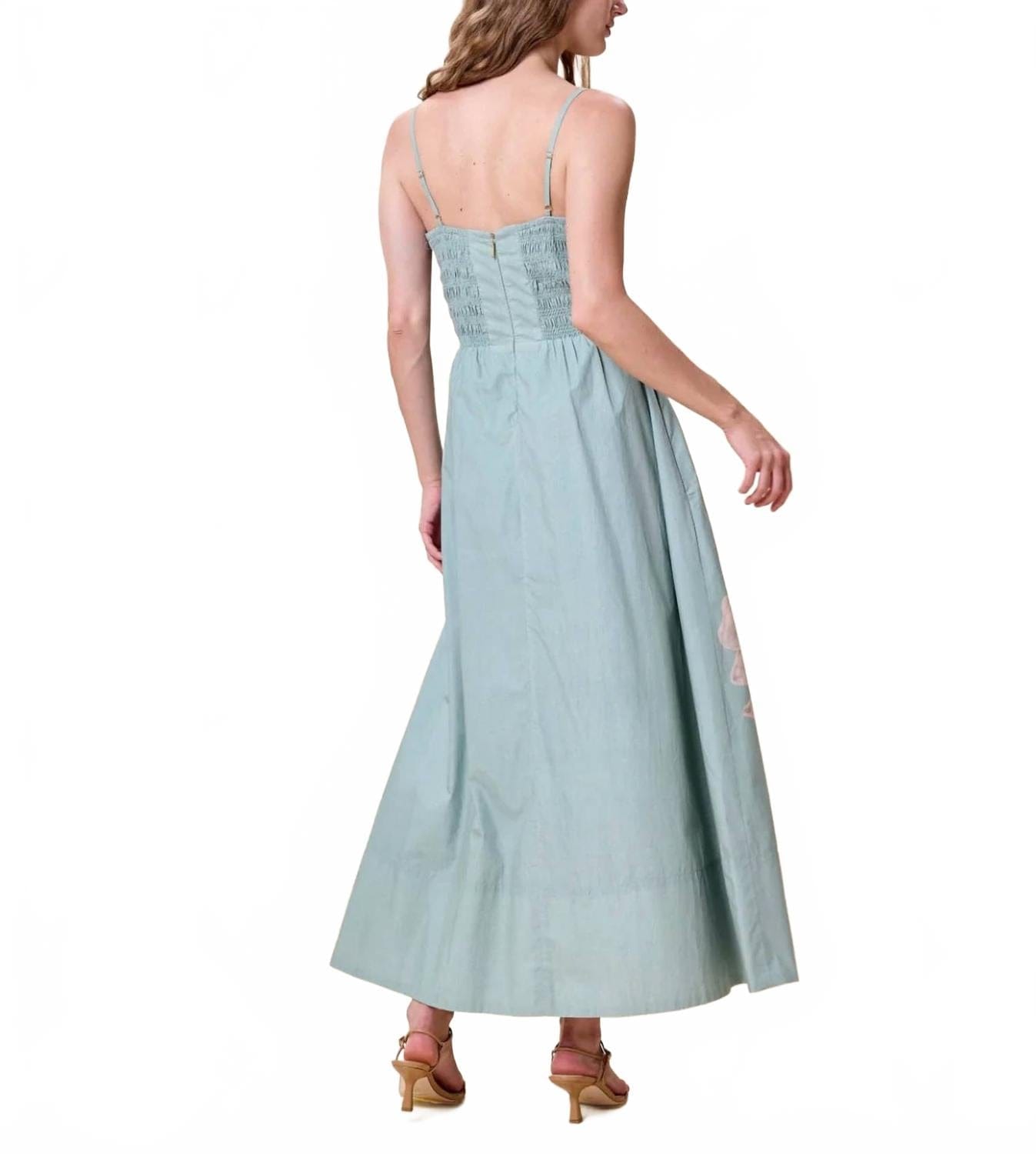 Blue Riley Ankle Dress In Moresco Blue Surf
