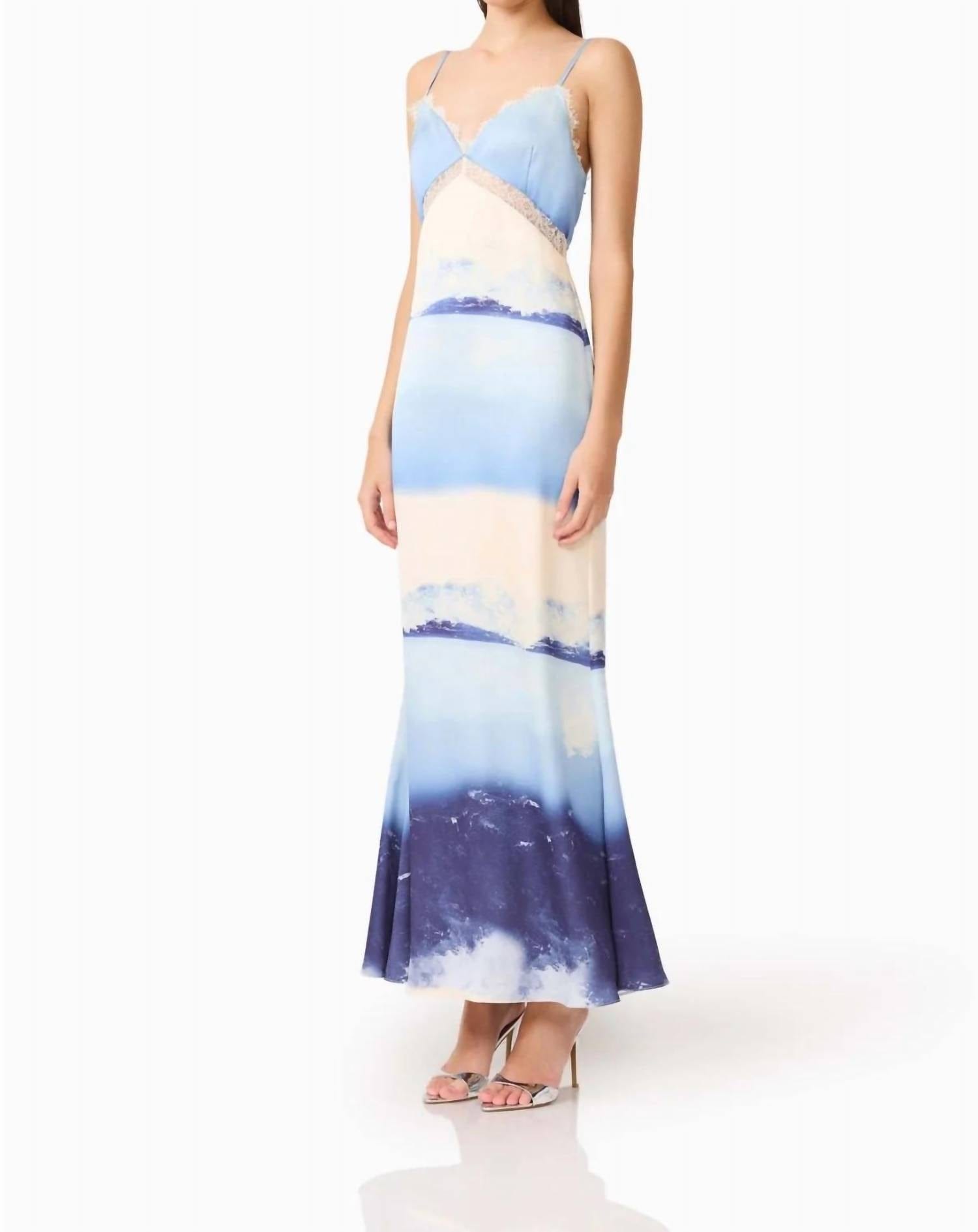 Eska Cami Maxi Slip Dress In Blue