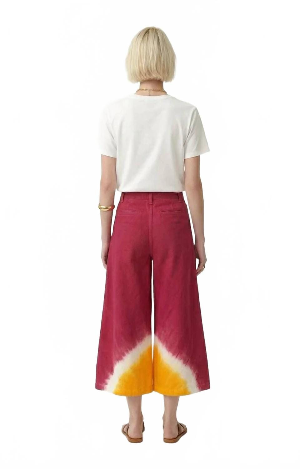 Yellow Guaji Wide Leg Pants In Red/ Yellow