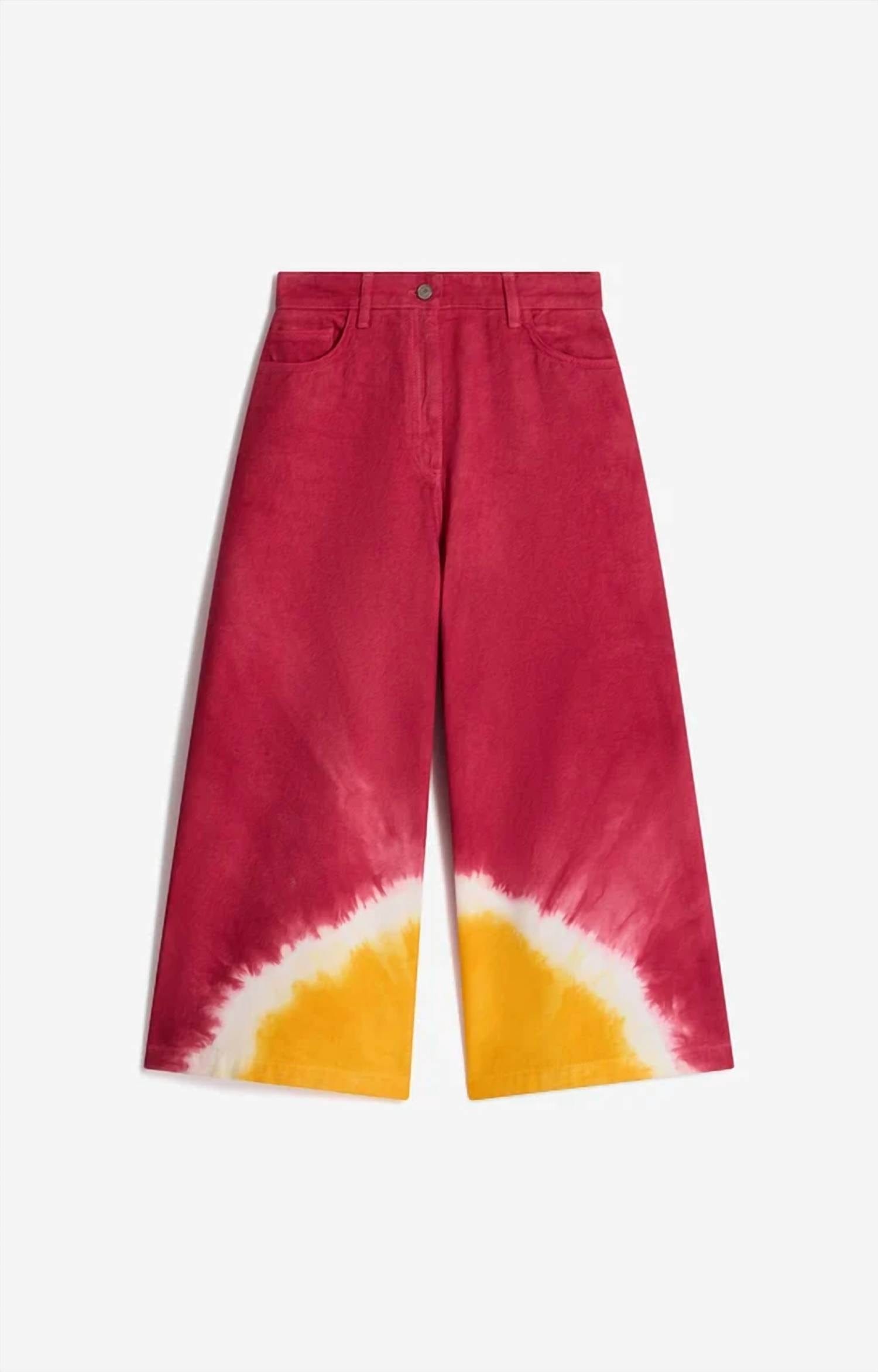 Yellow Guaji Wide Leg Pants In Red/ Yellow