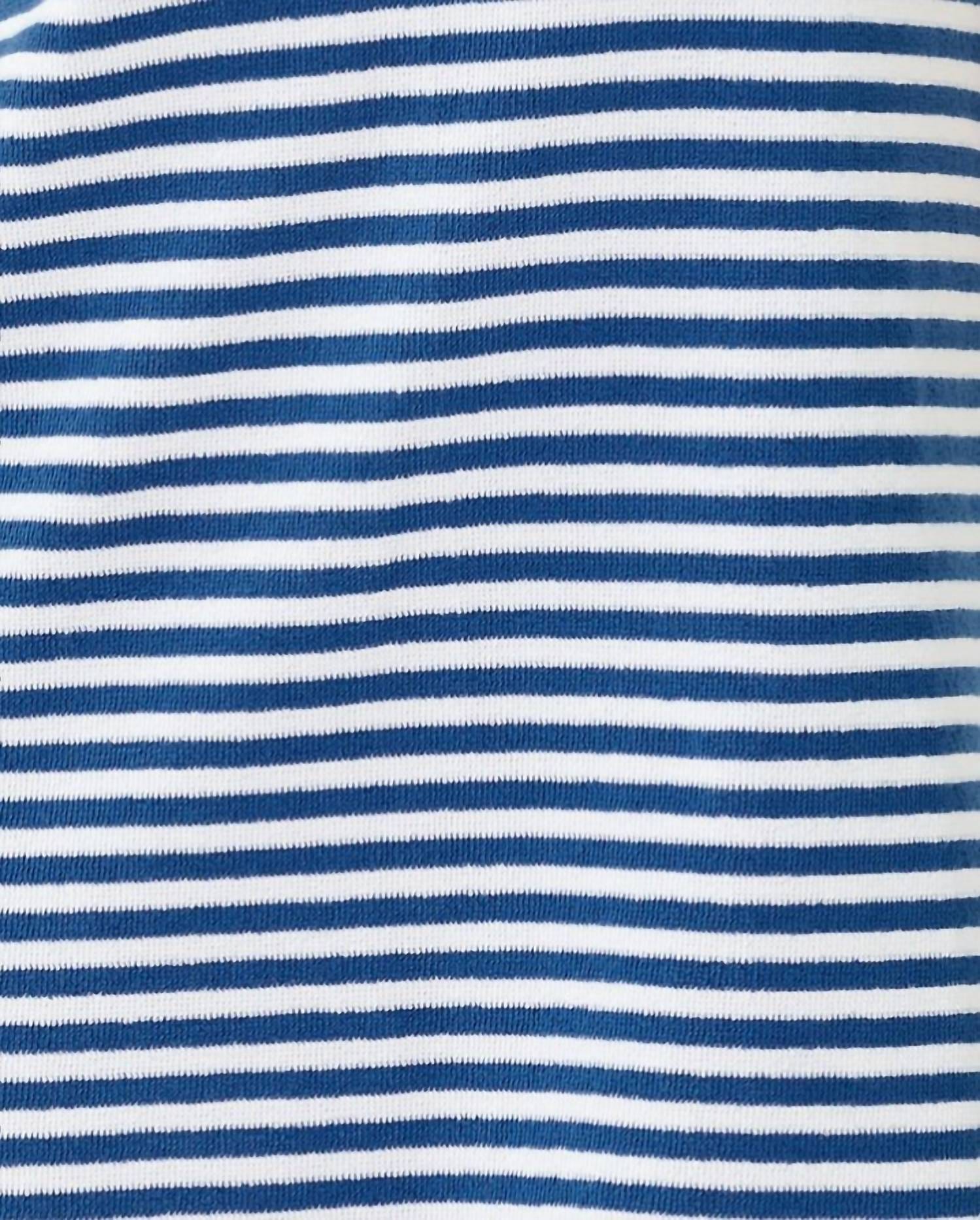 St. Tropez Dune Short Sleeve Dress In Starlight Navy St Tropez Stripe