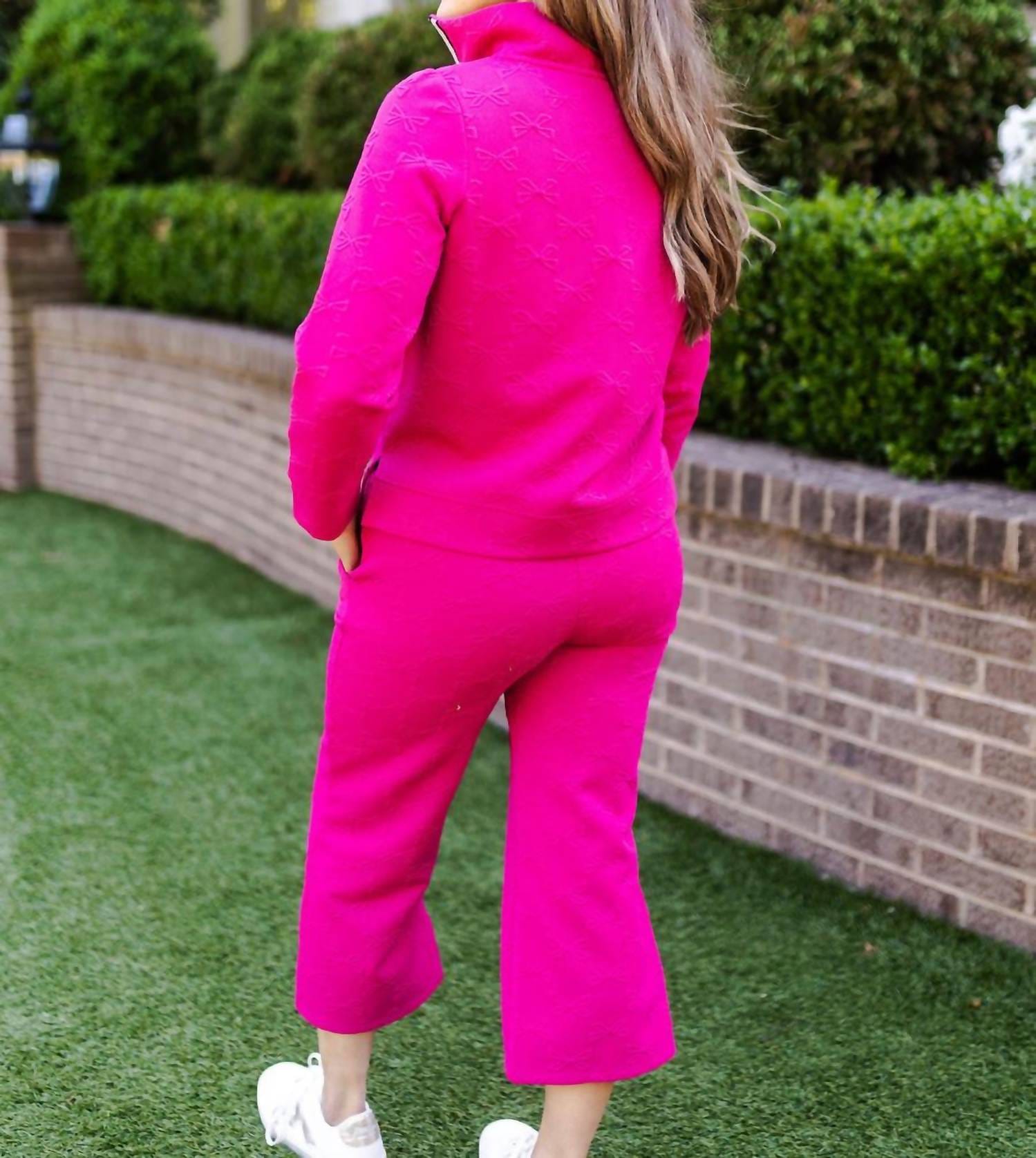 And Lula Top And Pants Set In Pink Bows