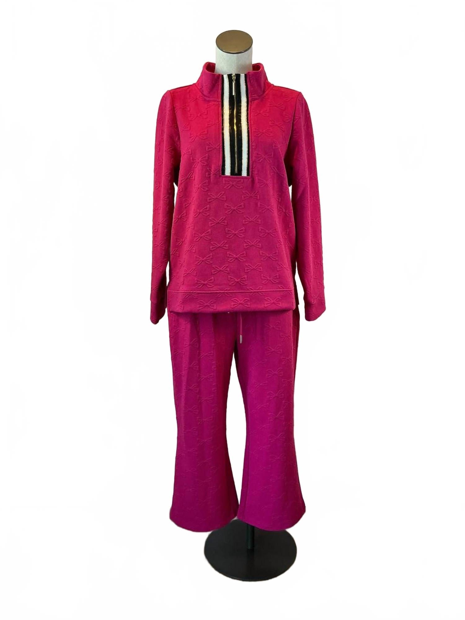 And Lula Top And Pants Set In Pink Bows