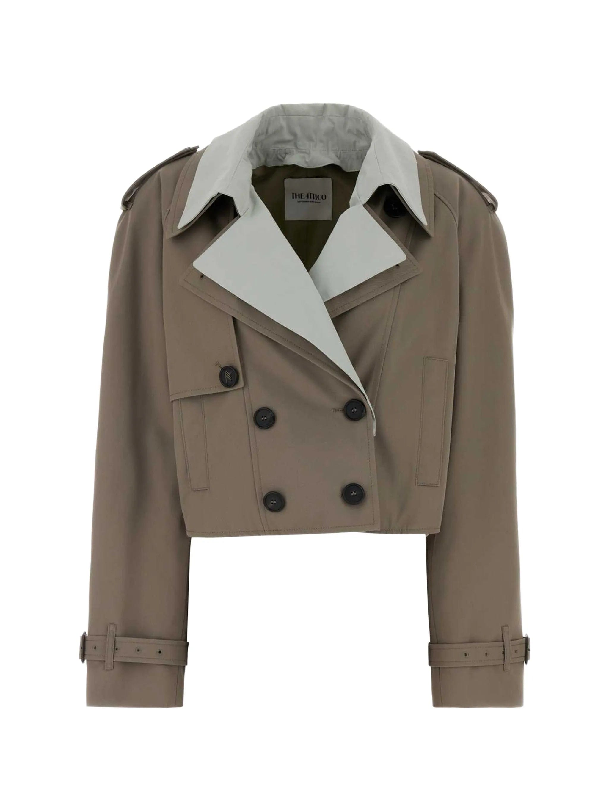 The Attico gabardine cropped trench coat