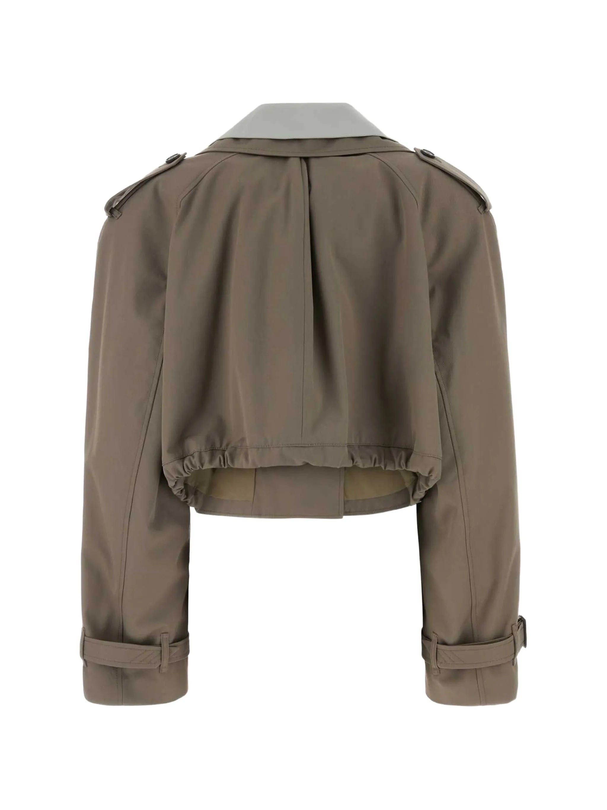 The Attico gabardine cropped trench coat