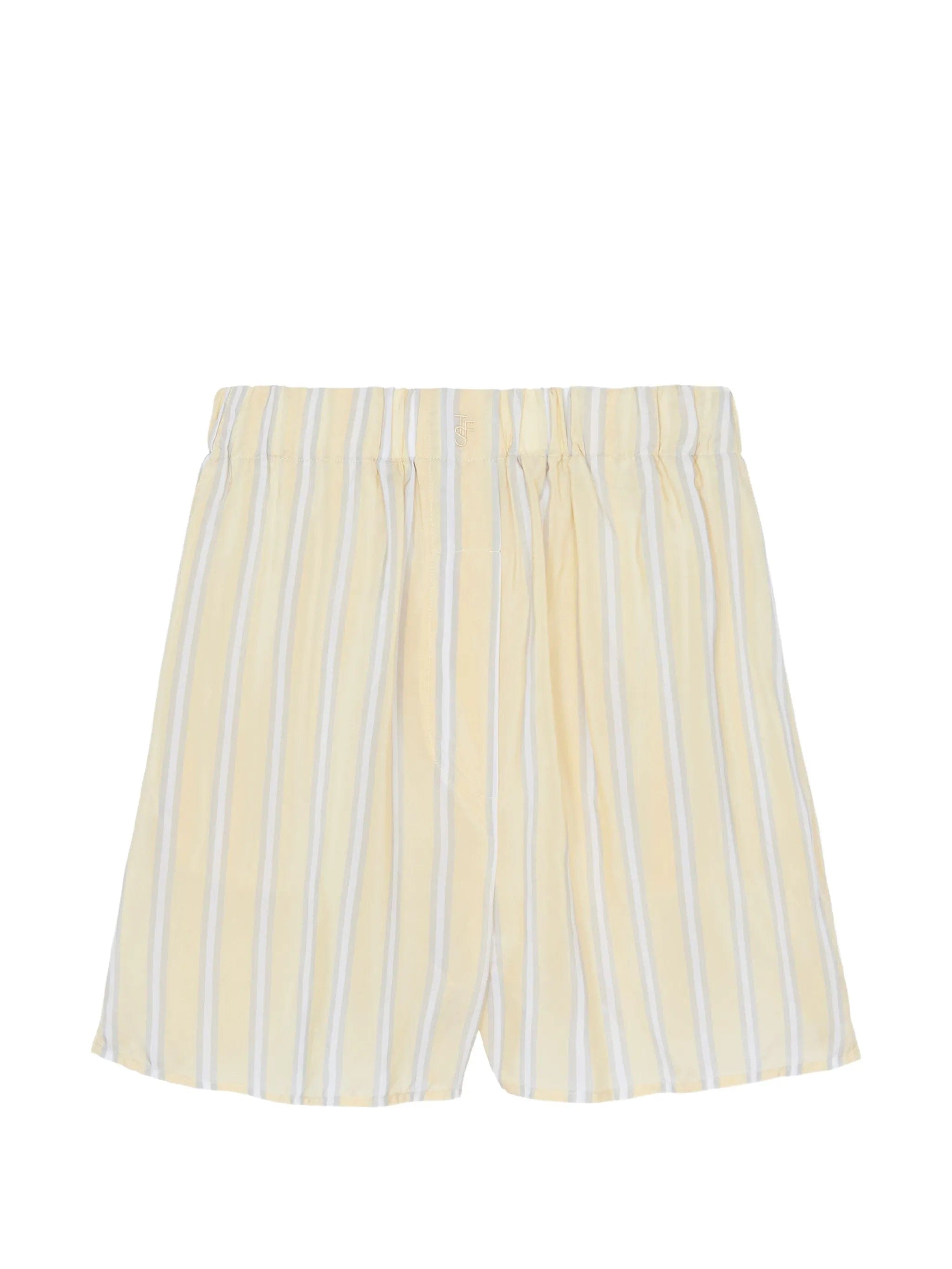The Frankie Shop Lui striped cupro shorts