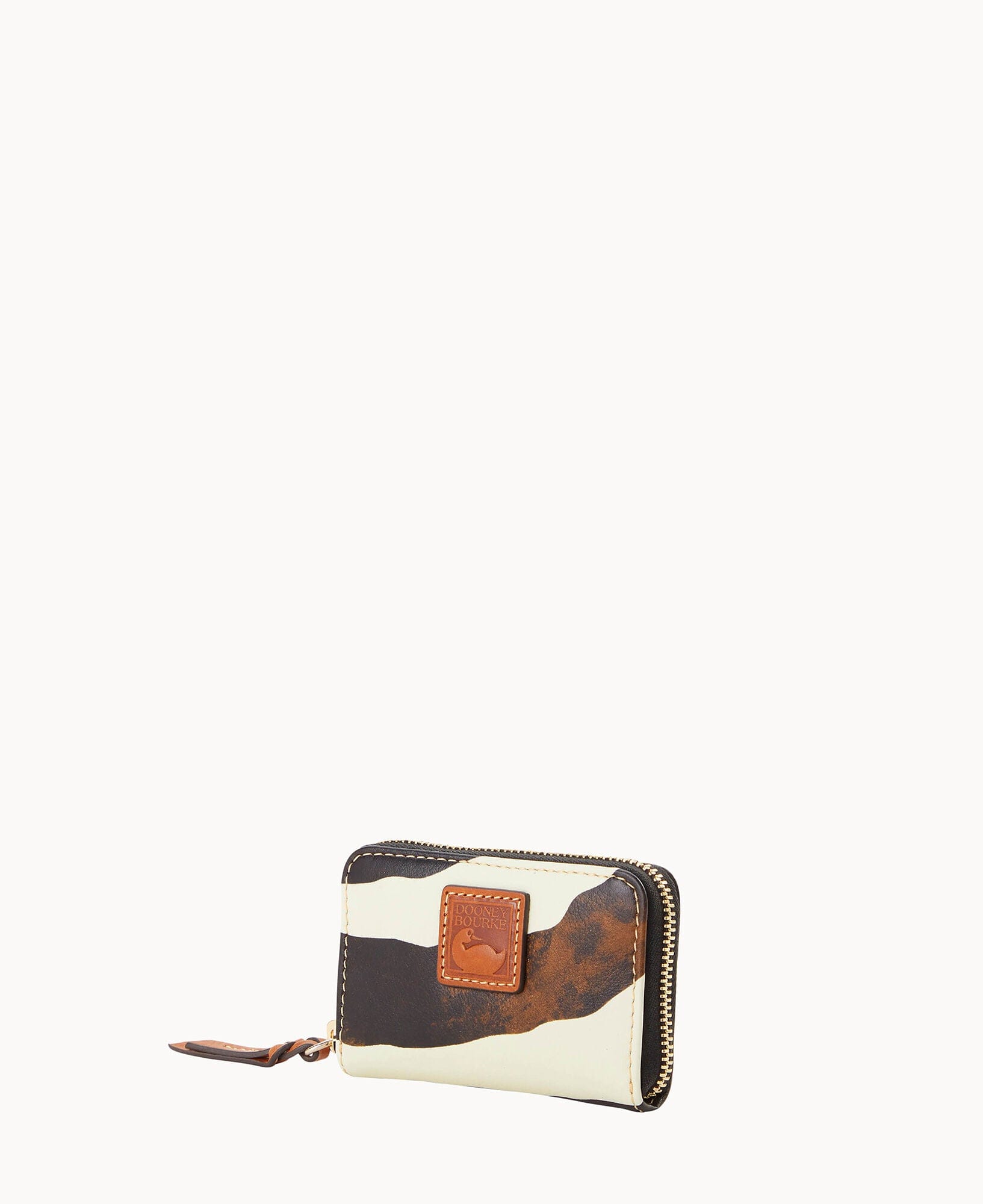 Dooney & Bourke Zebra Leather Large Zip Around Credit Card Case