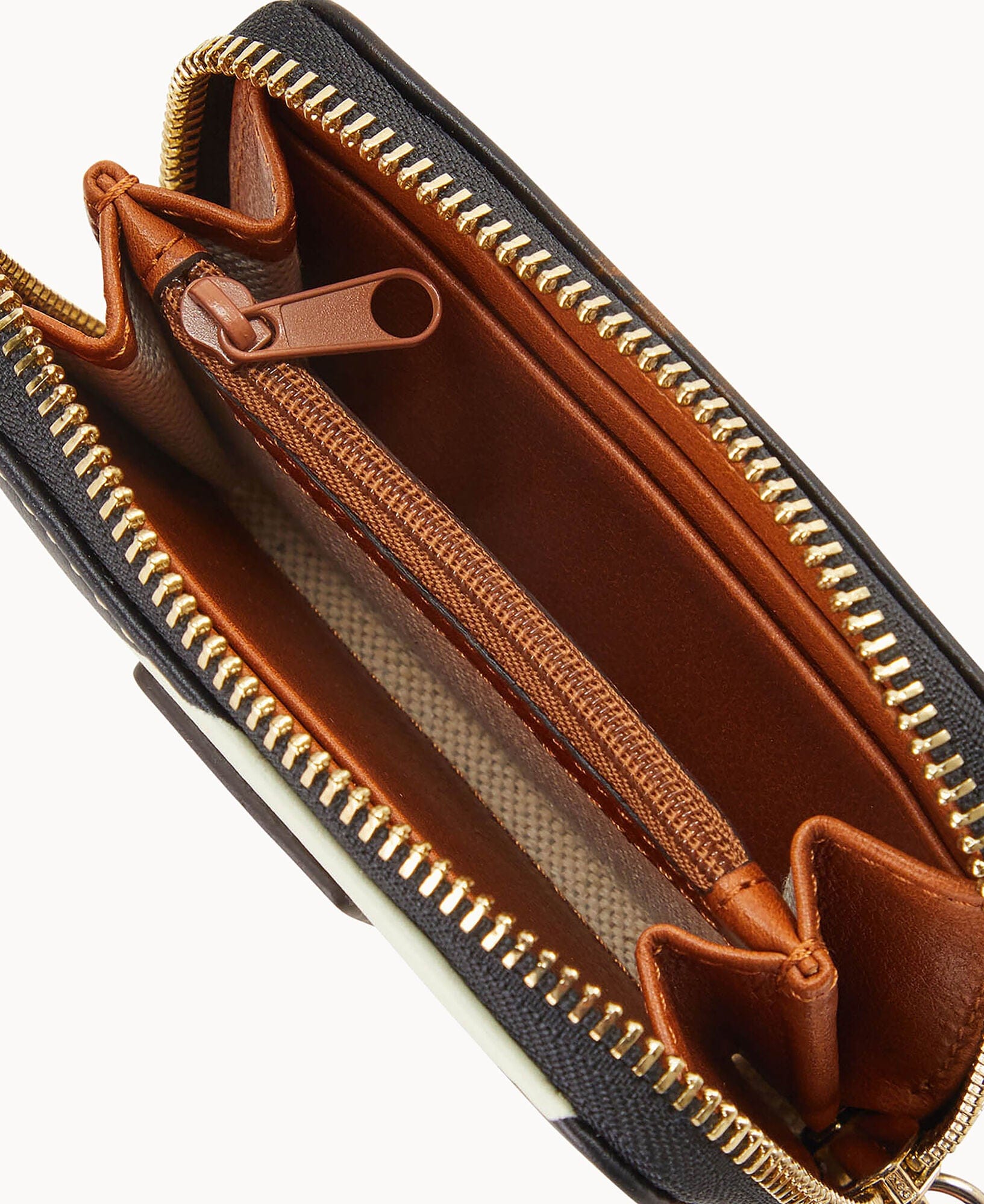 Dooney & Bourke Zebra Leather Large Zip Around Credit Card Case