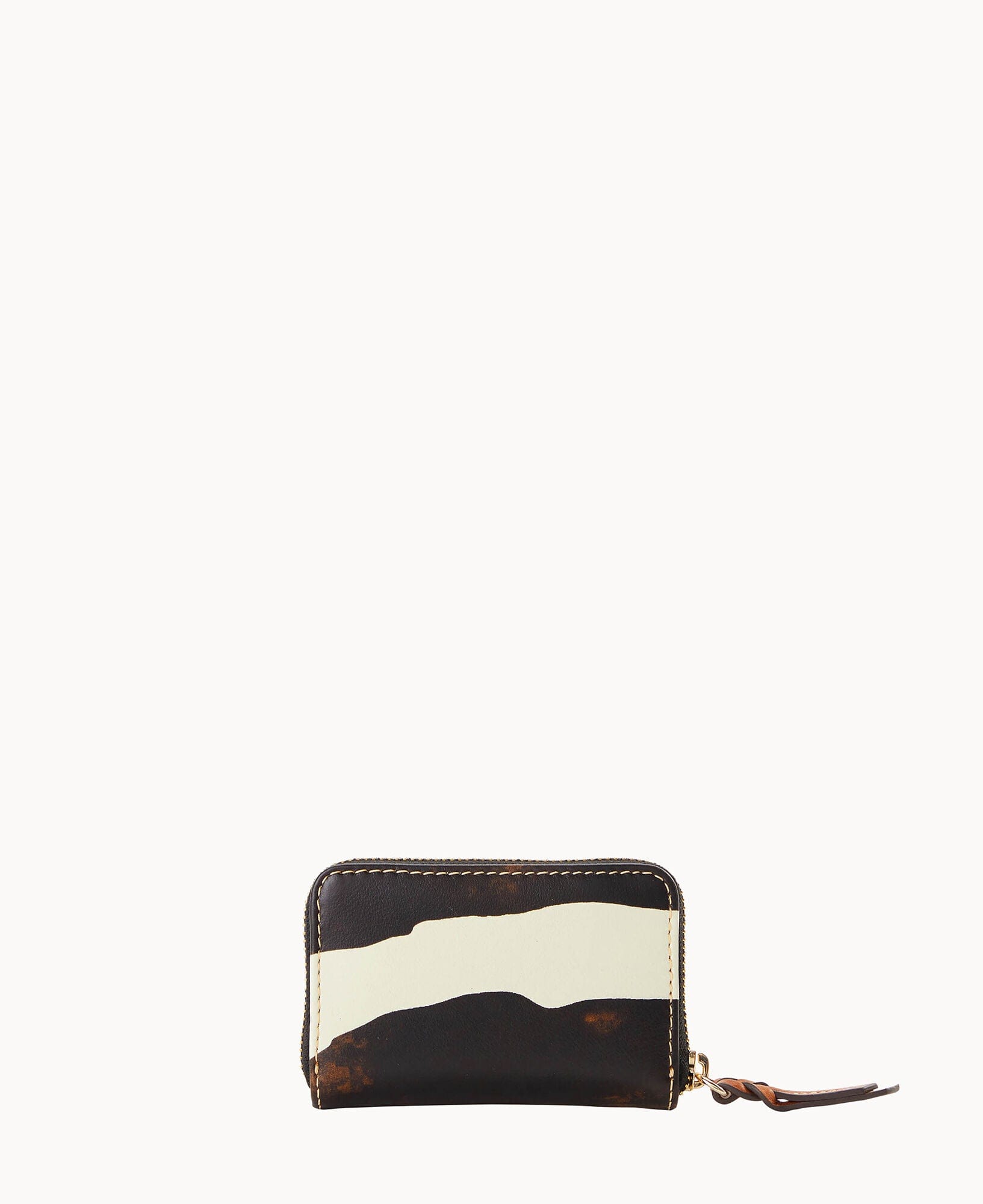 Dooney & Bourke Zebra Leather Large Zip Around Credit Card Case
