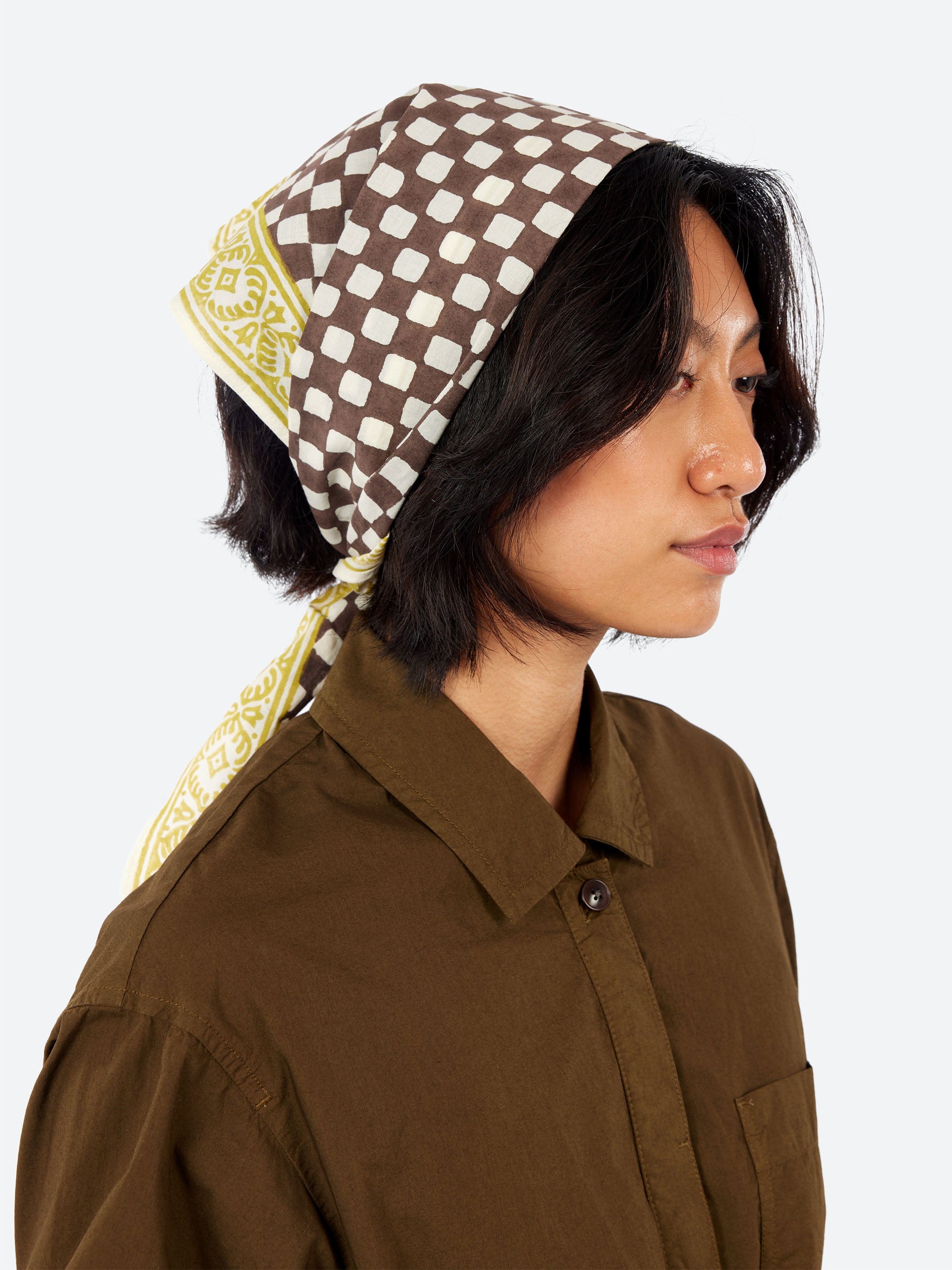 TOAST Block Print Cook Check Bandana