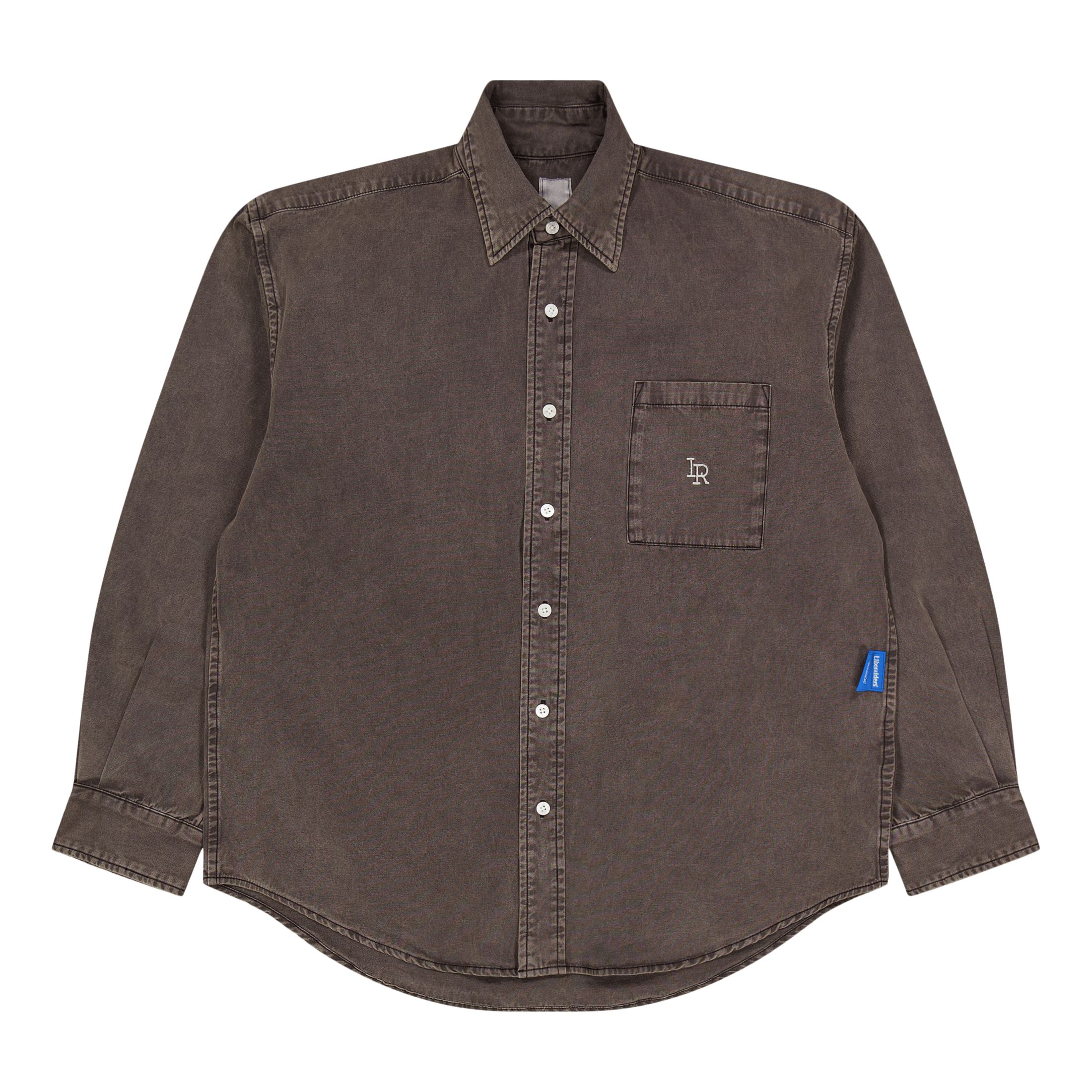 Liberaiders Garment Dyed Oxford Shirt Charcoal