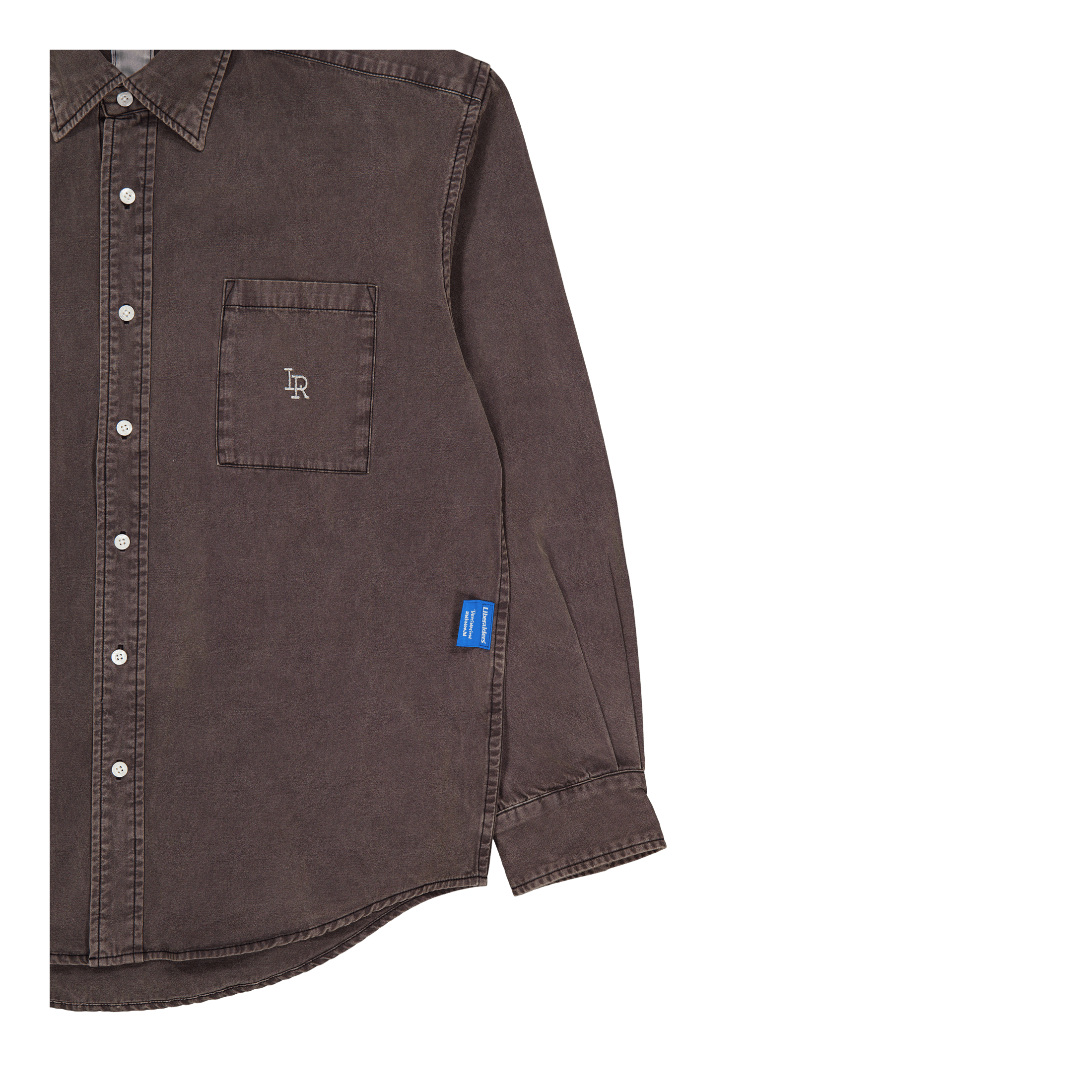 Liberaiders Garment Dyed Oxford Shirt Charcoal