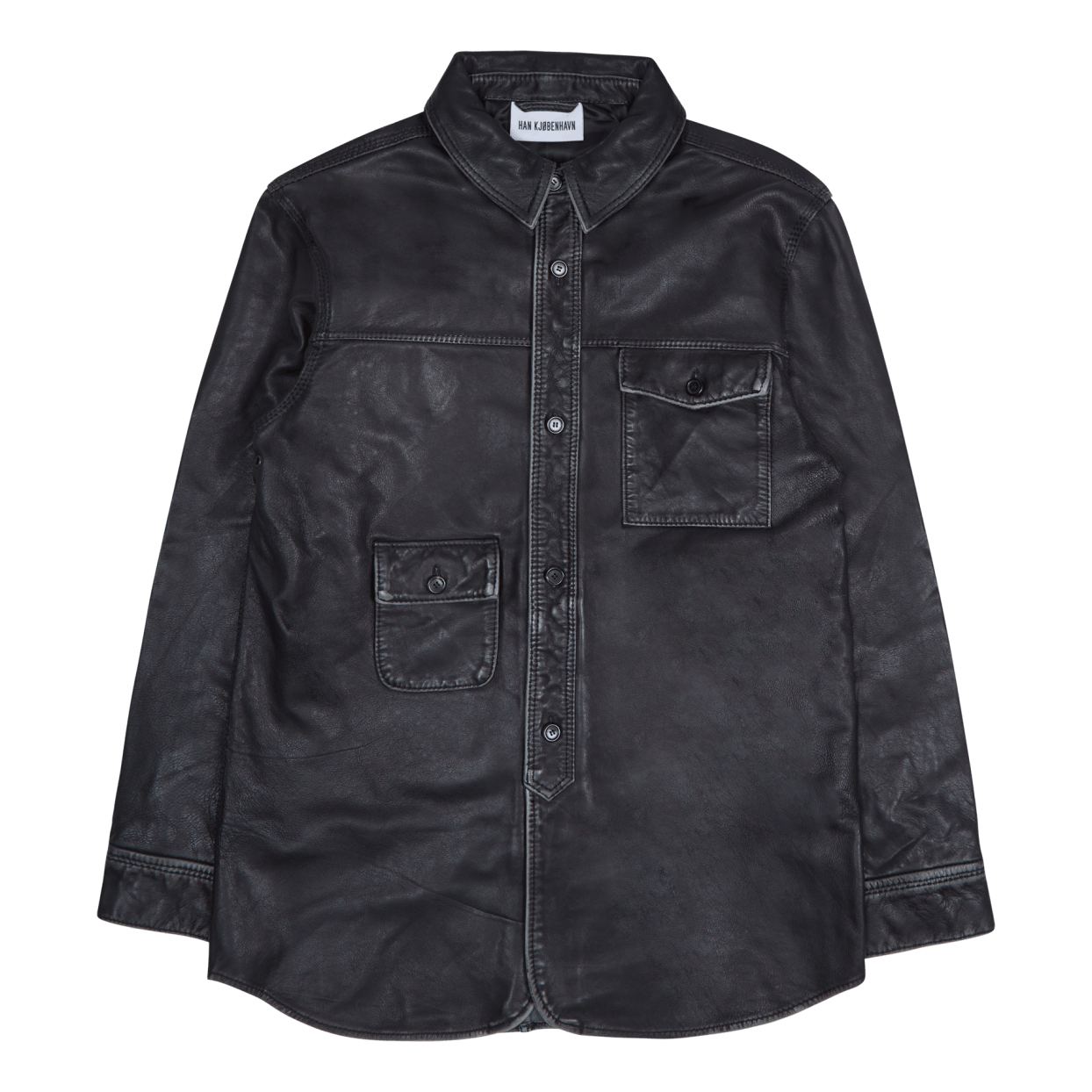 Han Kjobenhavn Army Shirt Black Leather