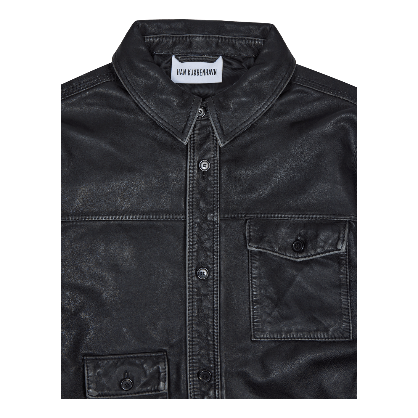 Han Kjobenhavn Army Shirt Black Leather