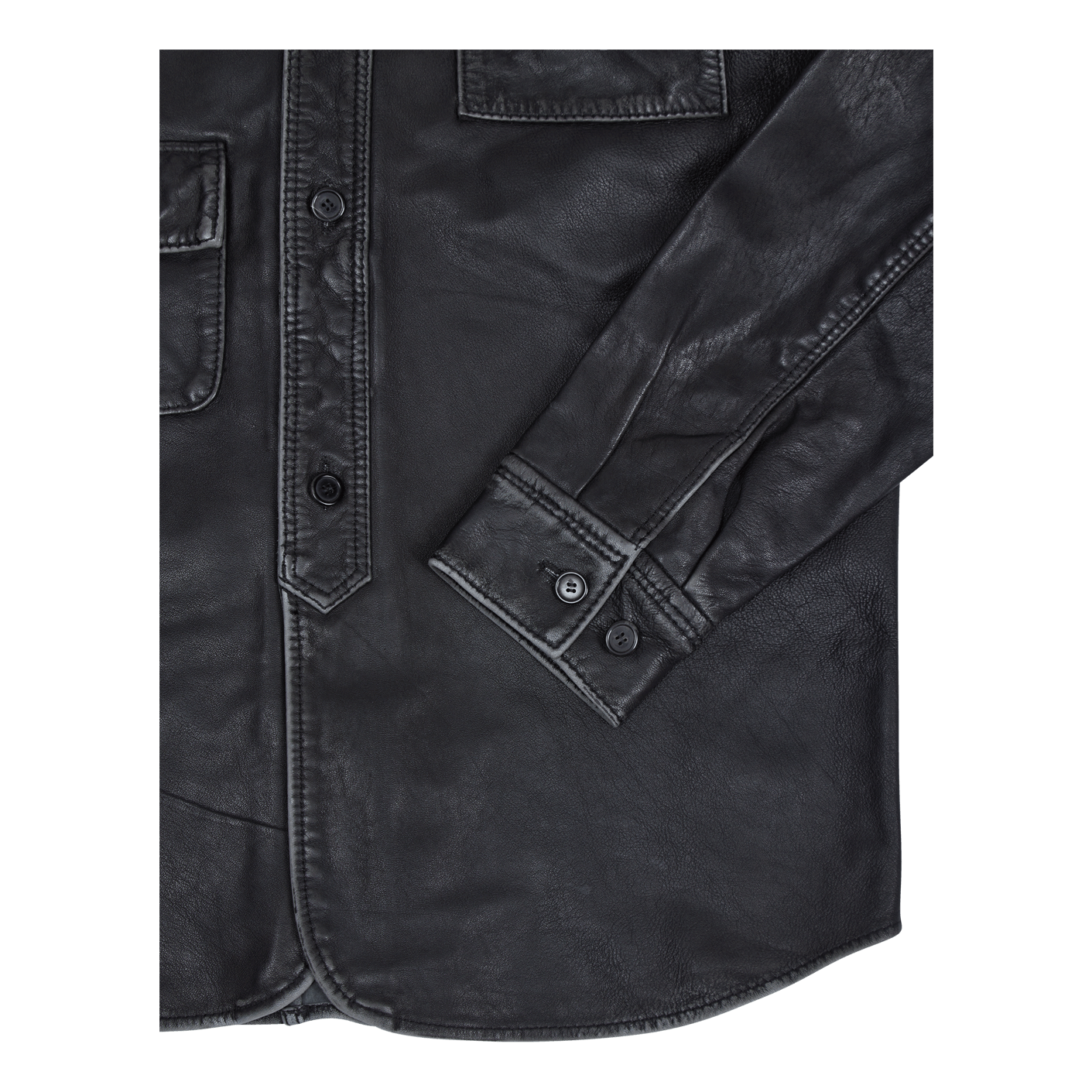 Han Kjobenhavn Army Shirt Black Leather