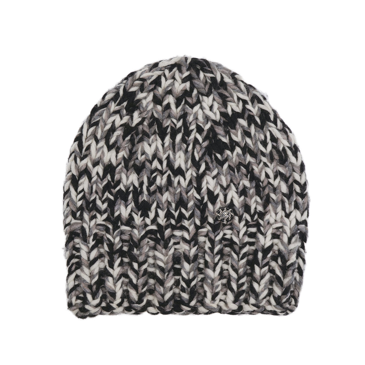 Luxury Promise Japan CHANEL KNIT HAT COCOMARK BLACK WHITE M RTW 90314405