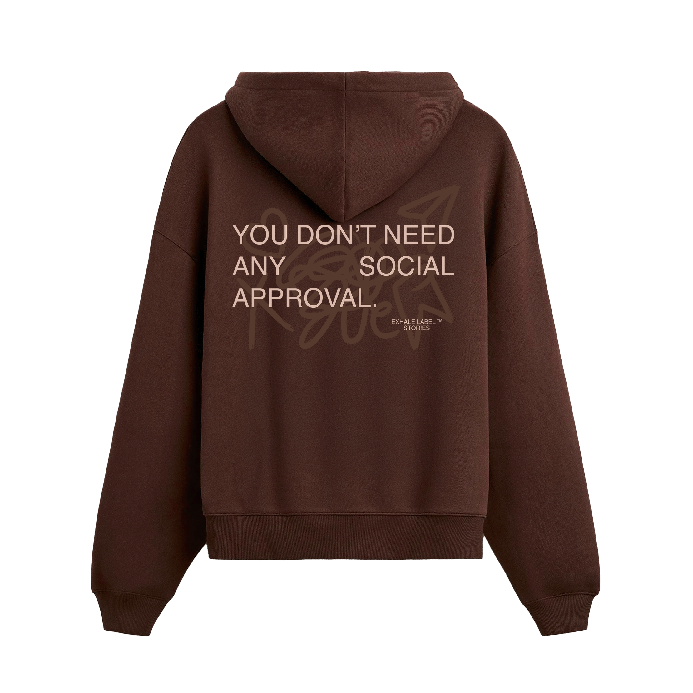 Exhale Label Oversized Hoodie Brown - Social Approval