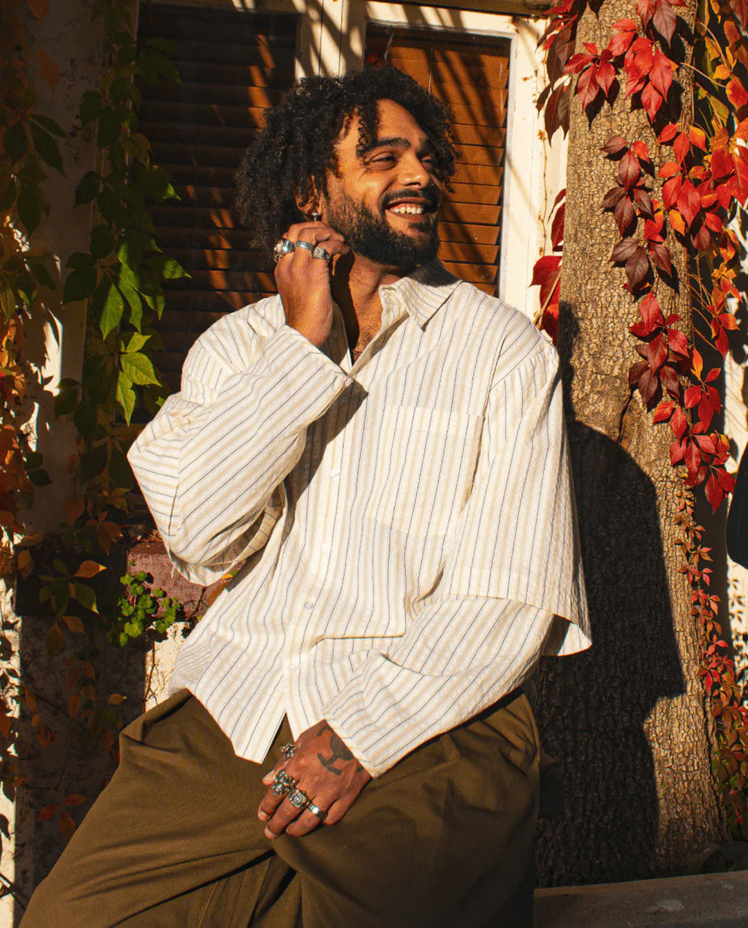 Checks Downtown - Layered Shirt - Cream Stripe