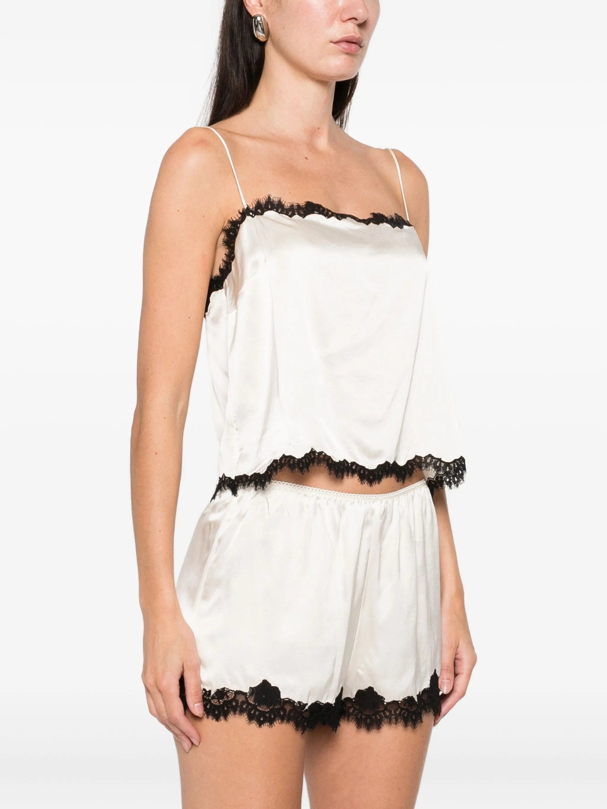 DÔEN Loure square - neck lace top