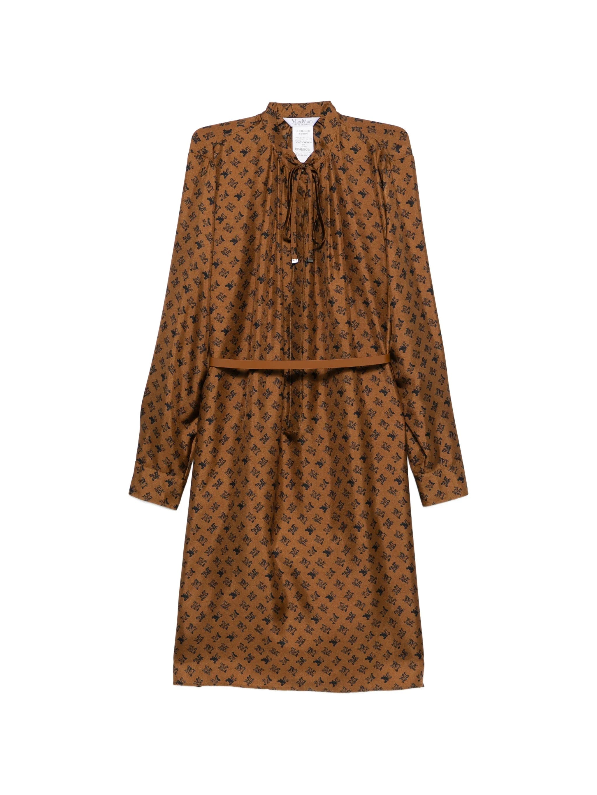 Max Mara logo - print belted midi dress