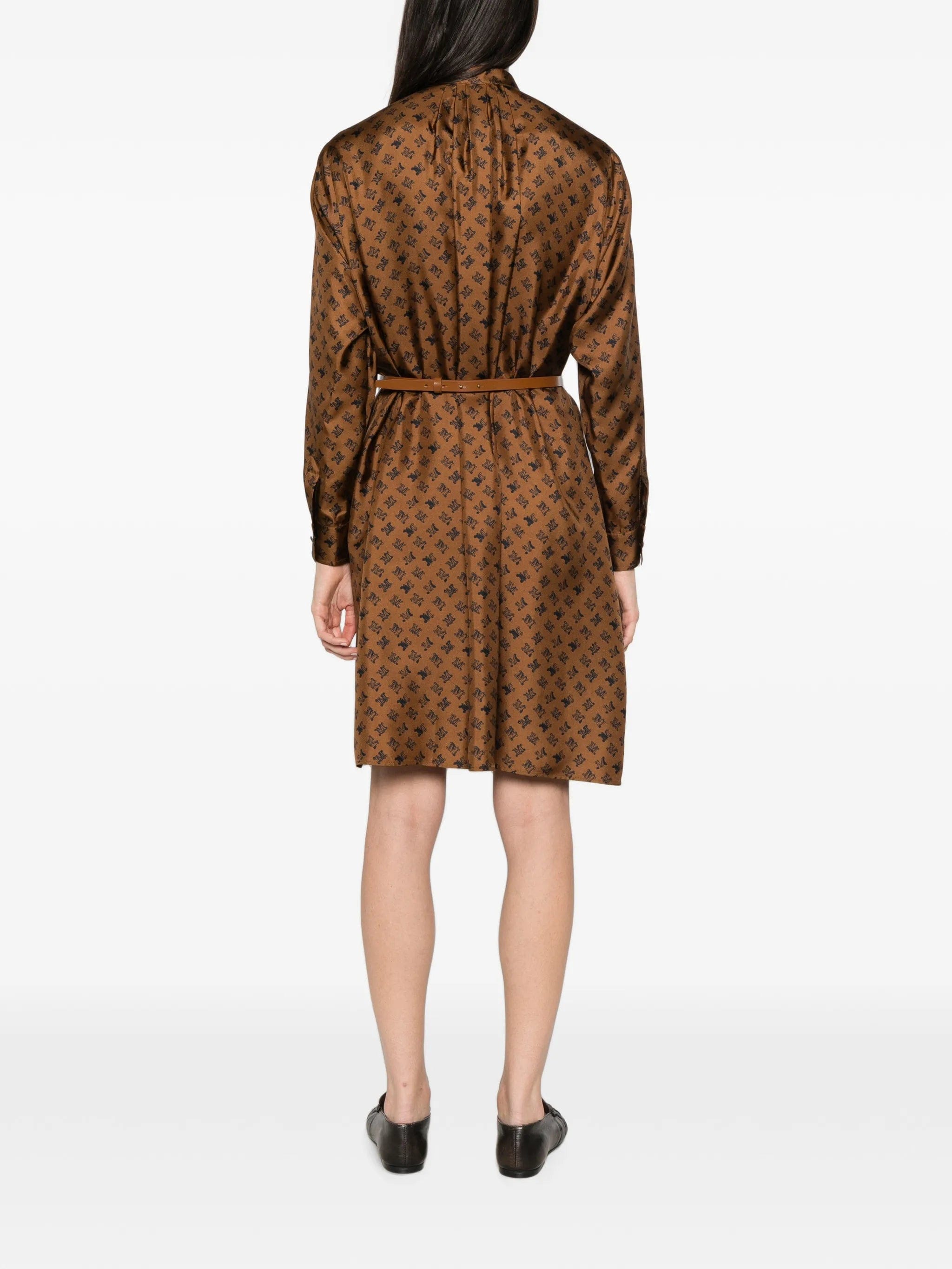 Max Mara logo - print belted midi dress