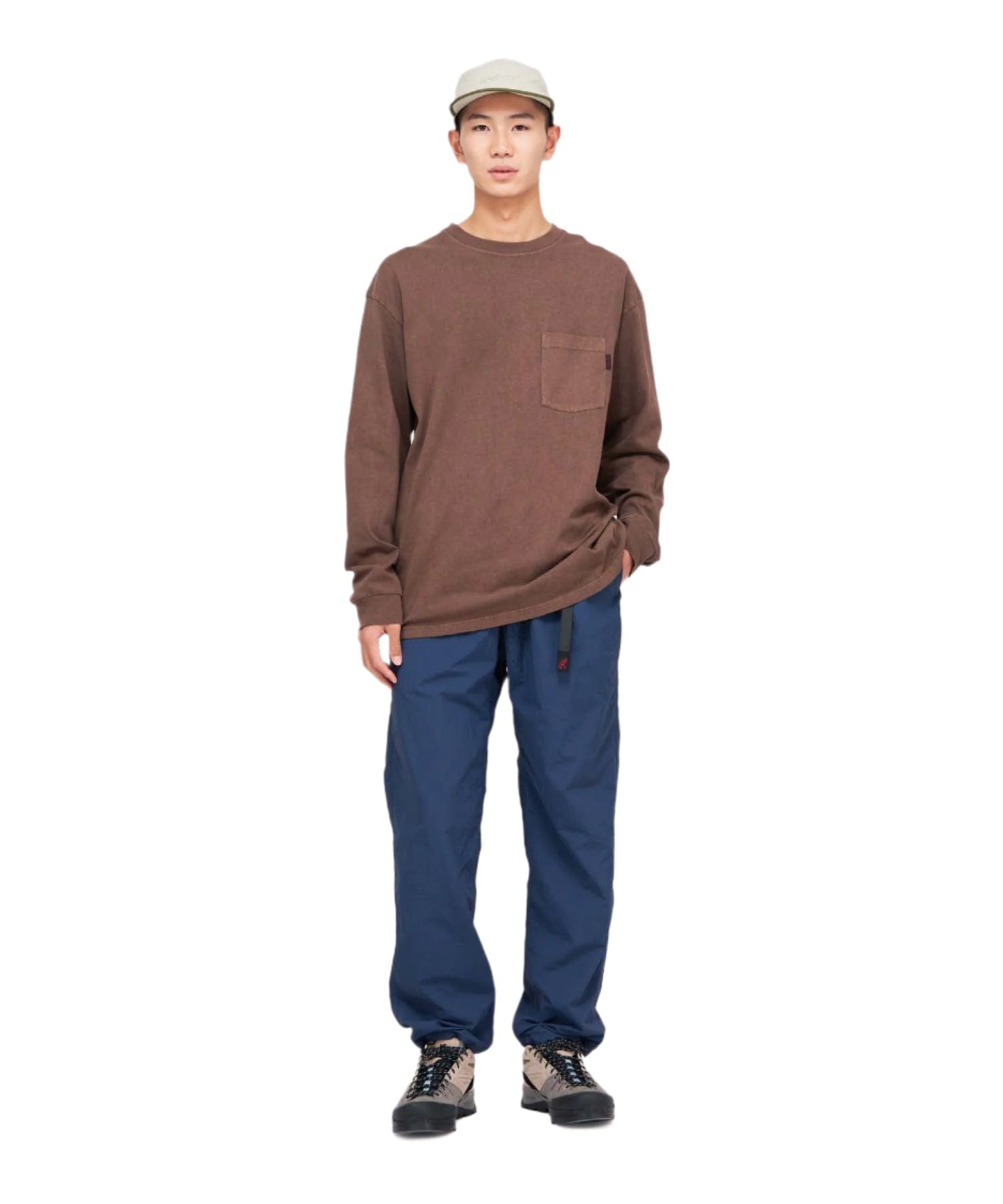 GRAMICCI L/S Pocket T-Shirt Pigment Dyed brown pigment