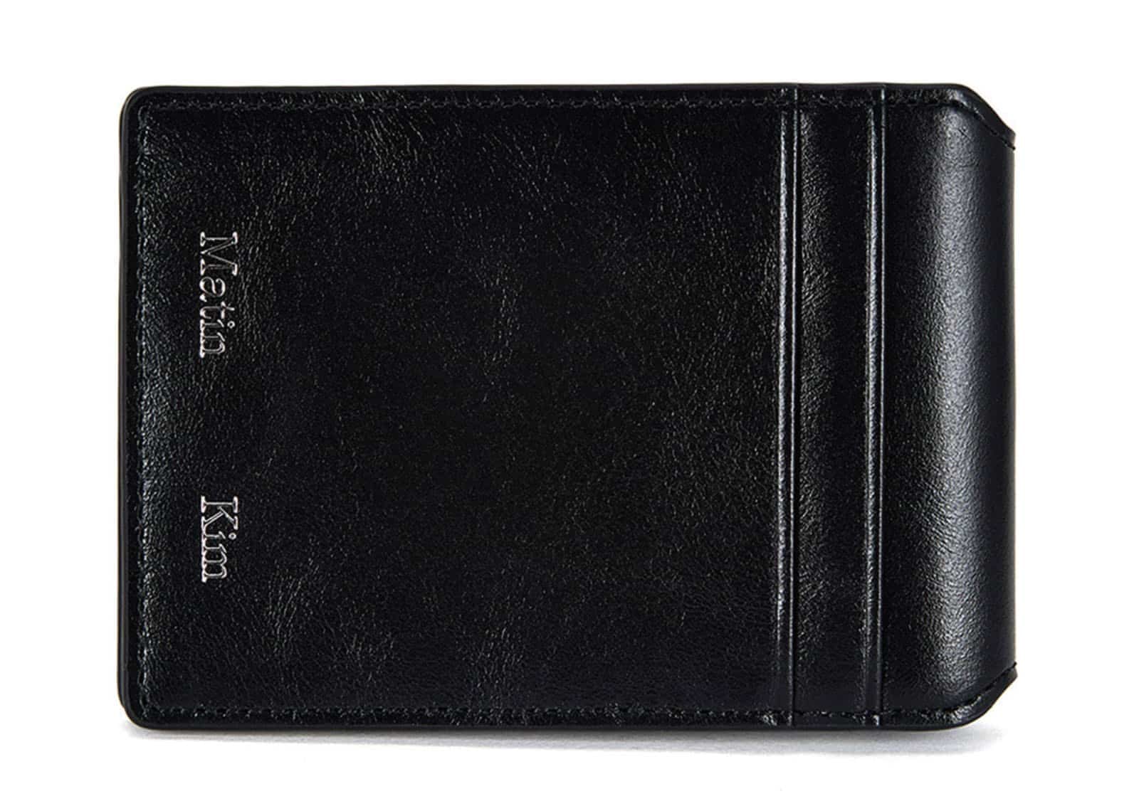 Matin Kim Embossed Logo Business Wallet Black WL023