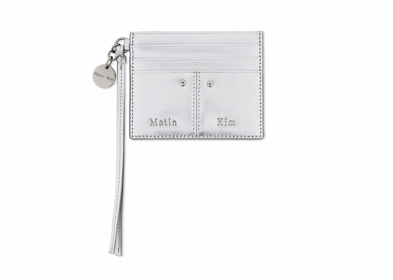 Matin Kim Steel Logo Rivet Card Wallet Silver WL026