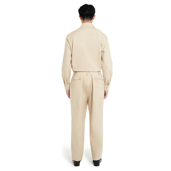JAN SOBER LIGHT BROWN HALF PLEATS PANTS