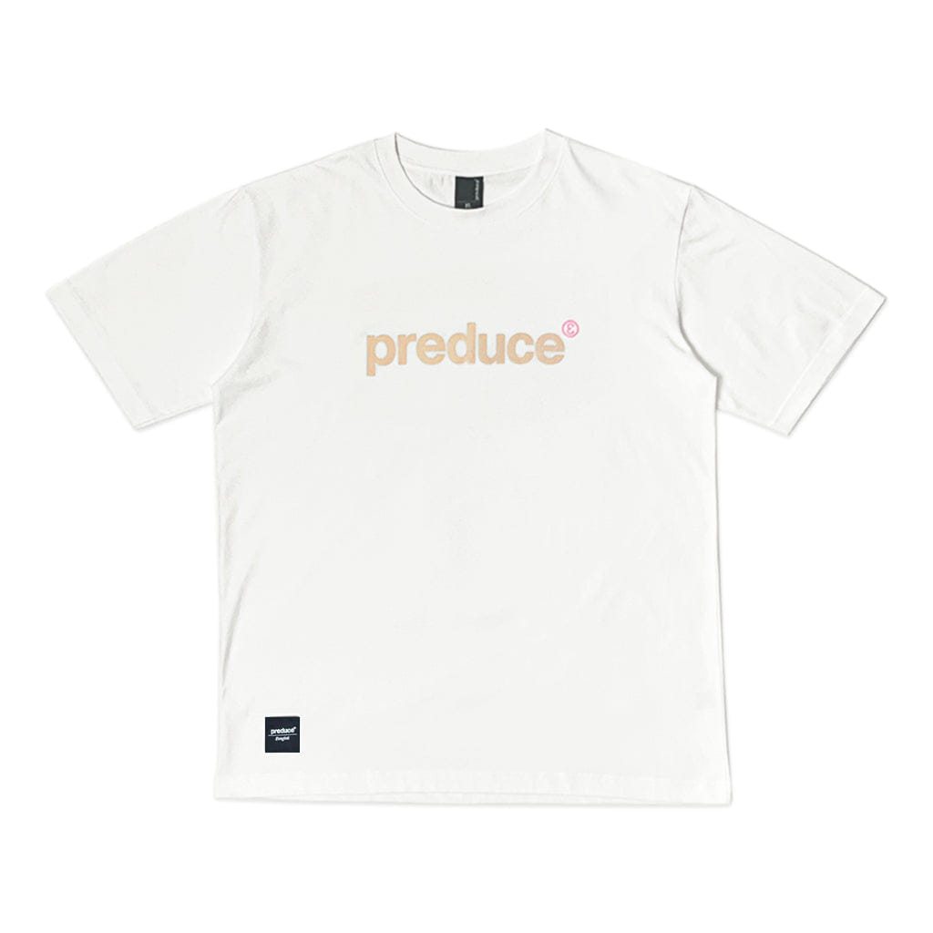 WHITE* Preduce Logo T - Shirt White/ Light Orewood Brown/Pink Foam