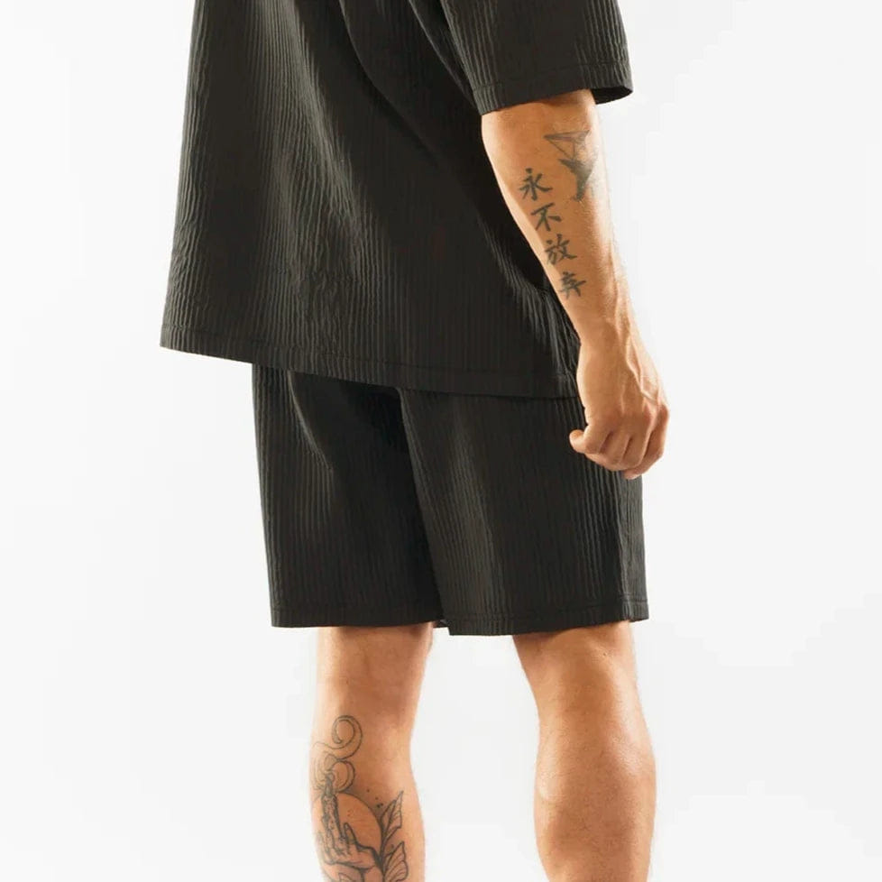 Presentedbyglobal Pleated Satin Short - Black