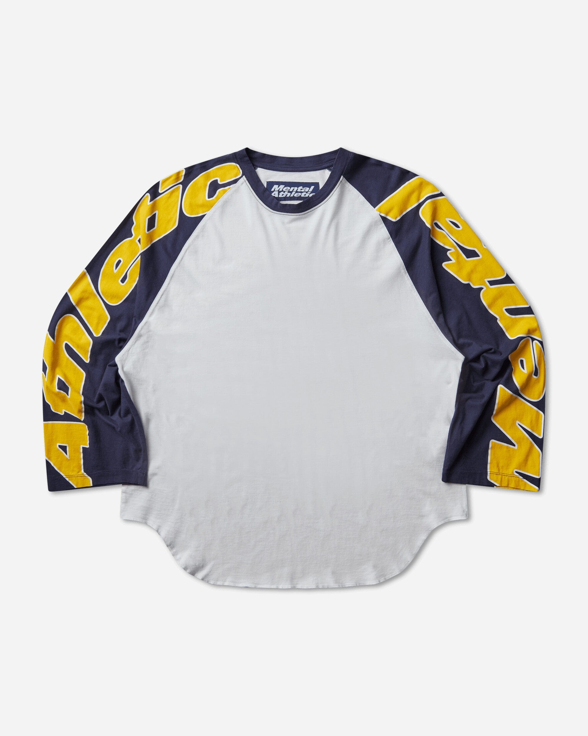 Mental Athletic Overlogo 3/4 Raglan T - Shirt Bright White / Baritone Blue