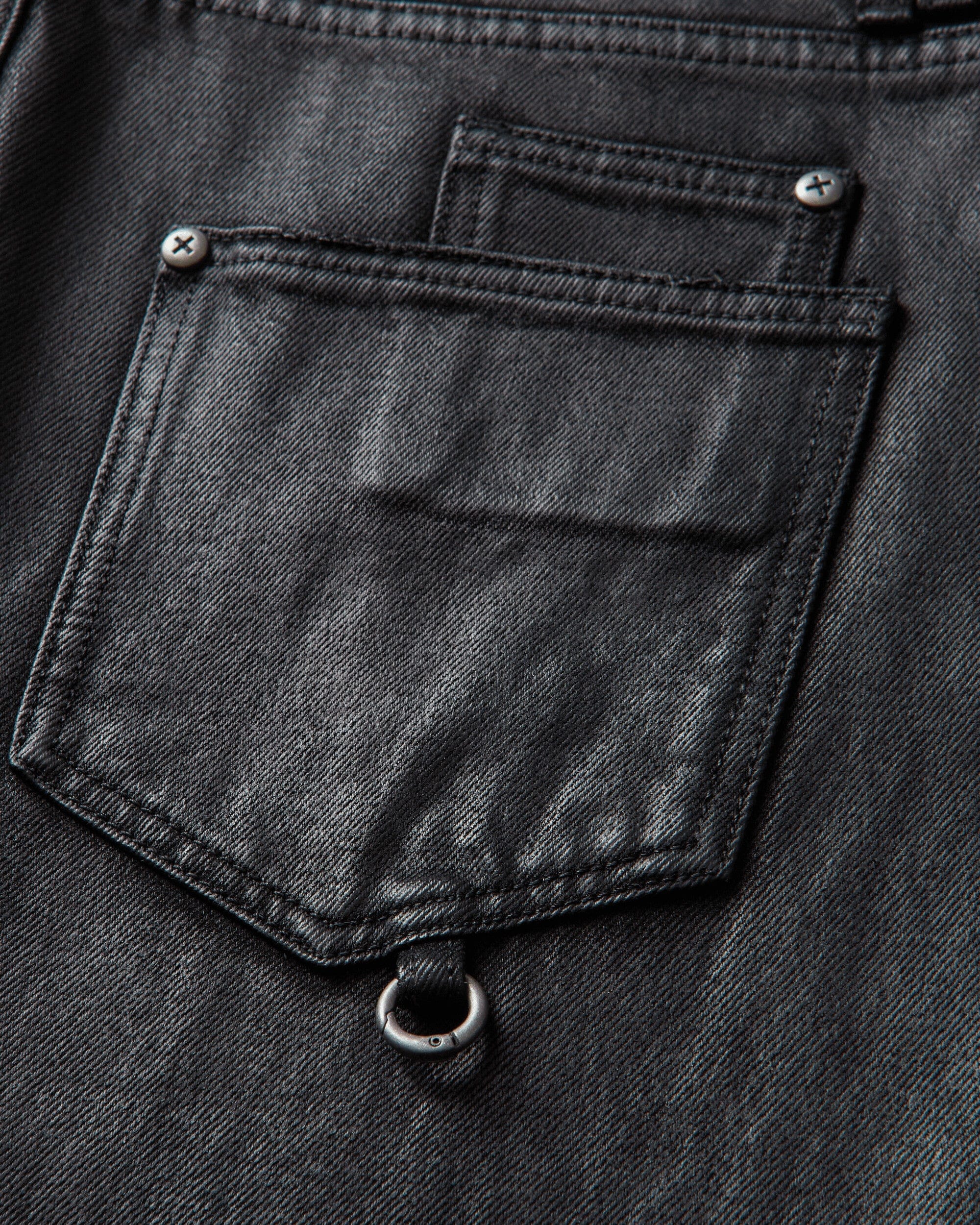 Racer Worldwide Coated Slim Low - Waist Denim Pants Black