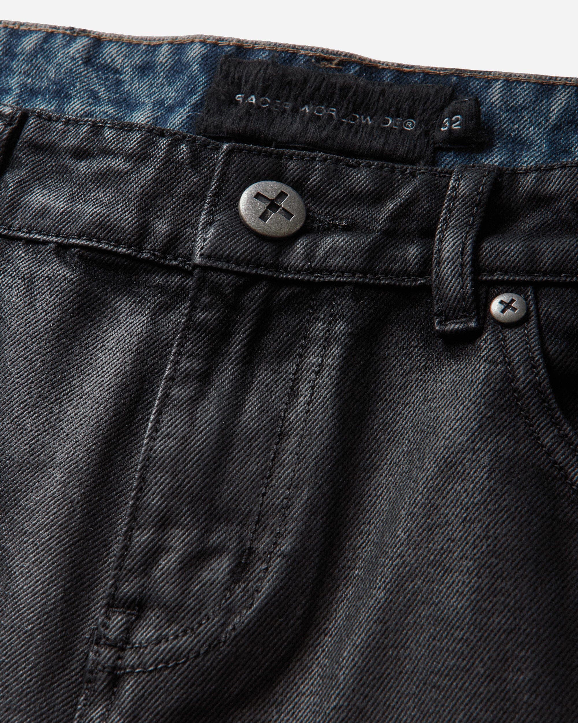 Racer Worldwide Coated Slim Low - Waist Denim Pants Black