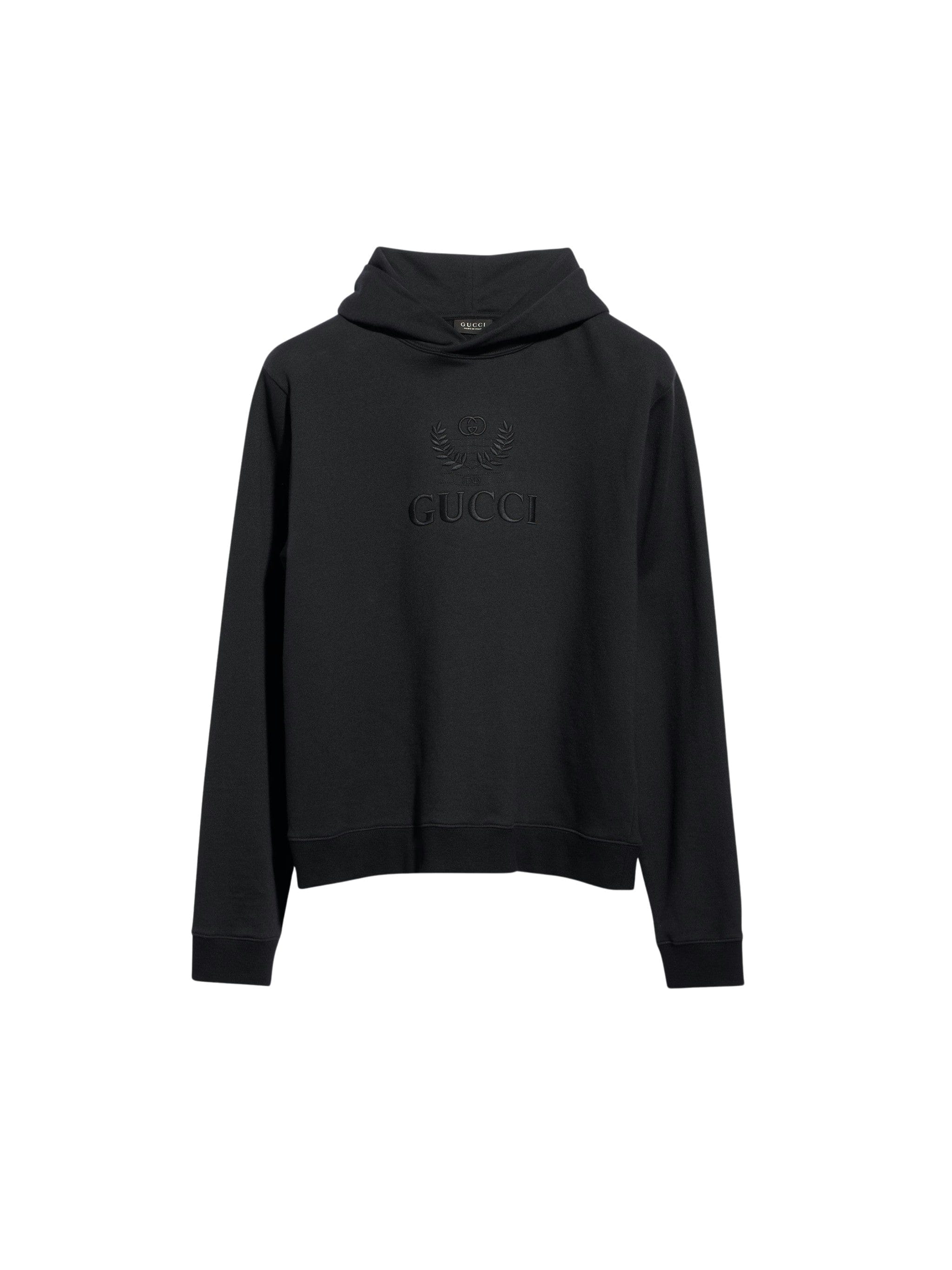 Logo Hoodie Slim Embossed Logo Slim - Fit Black Hoodie