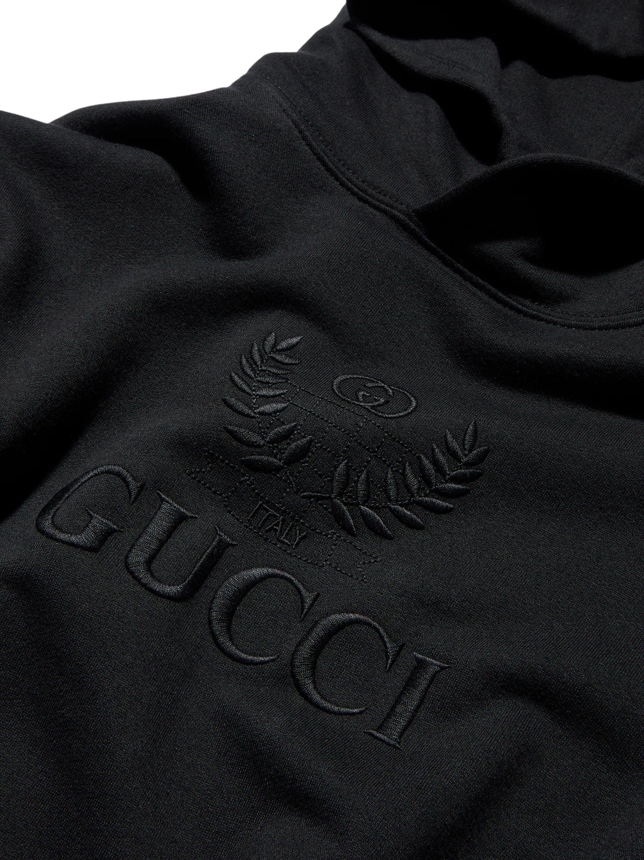 Logo Hoodie Slim Embossed Logo Slim - Fit Black Hoodie