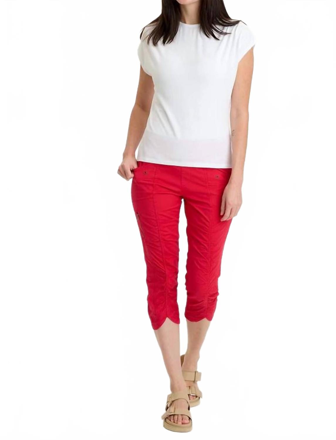 WHITE* Arwen Soft Jersey Mock Neck T-Shirt In White