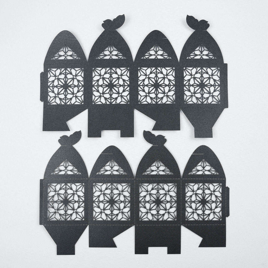 BUTTERFLY 25 Pack Black Butterfly Top Laser Cut Lace Favor Candy Gift Boxes