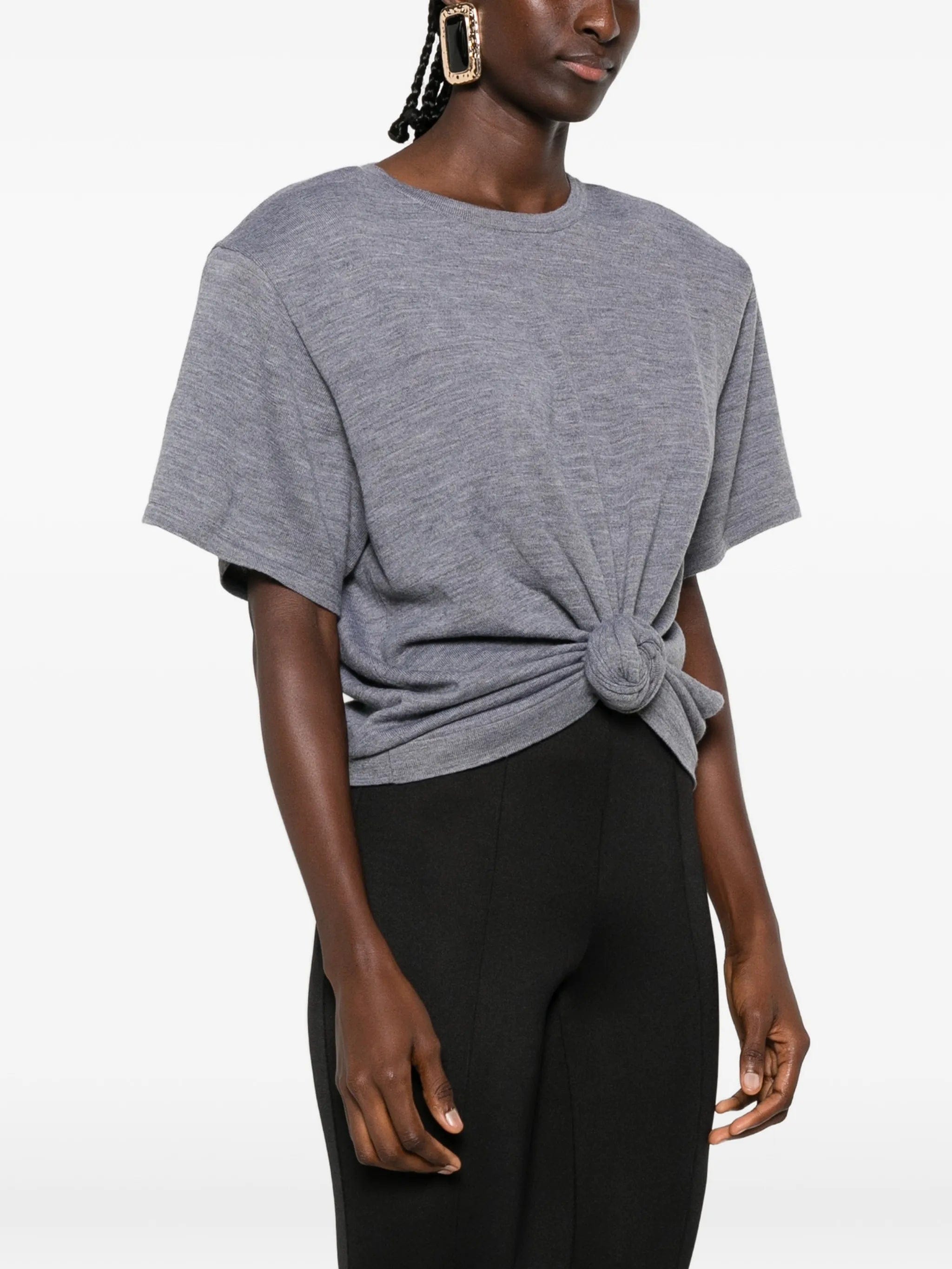 Magda Butrym knotted cropped T - shirt