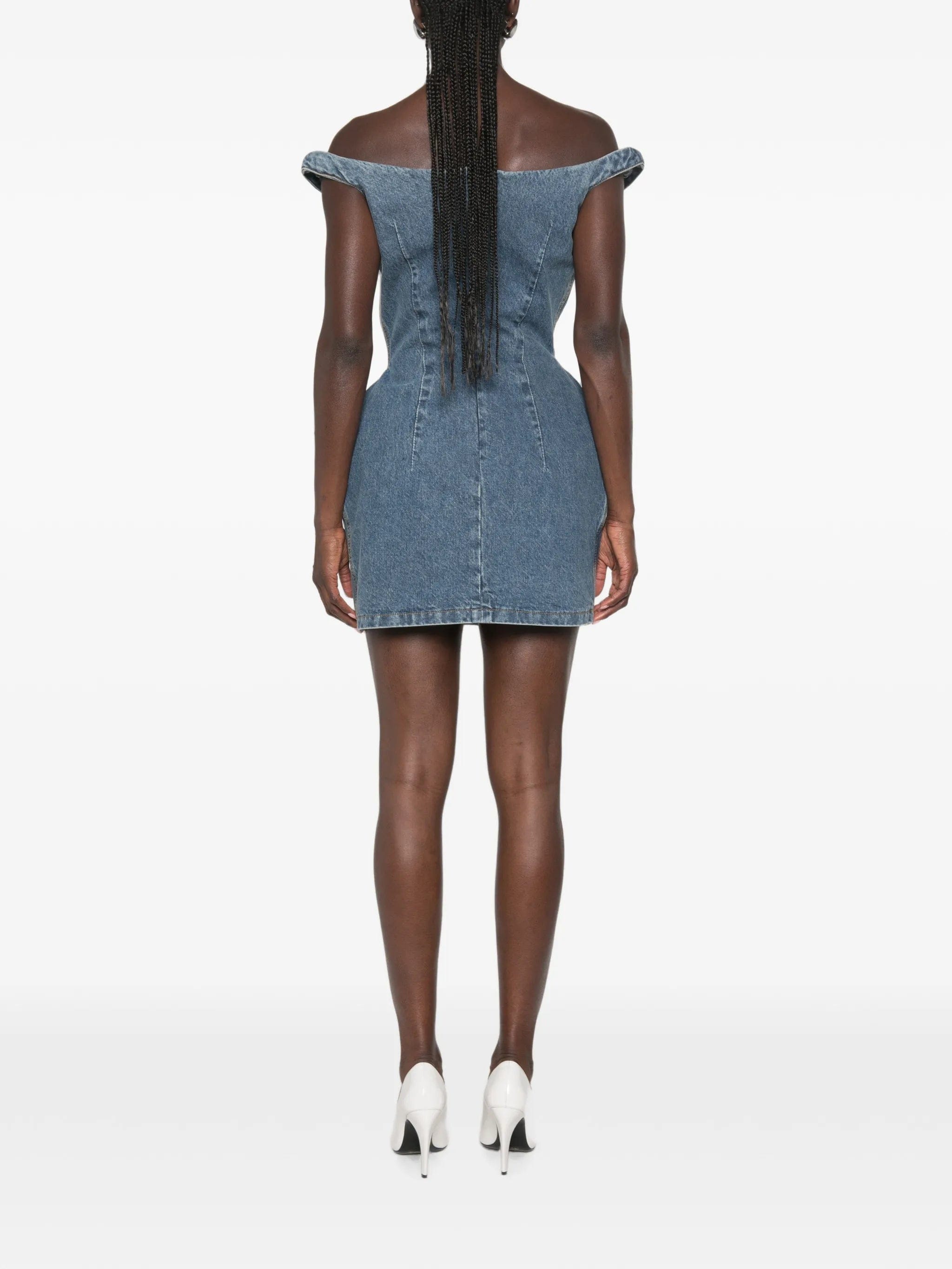 Magda Butrym floral - detail off - the - shoulder mini dress