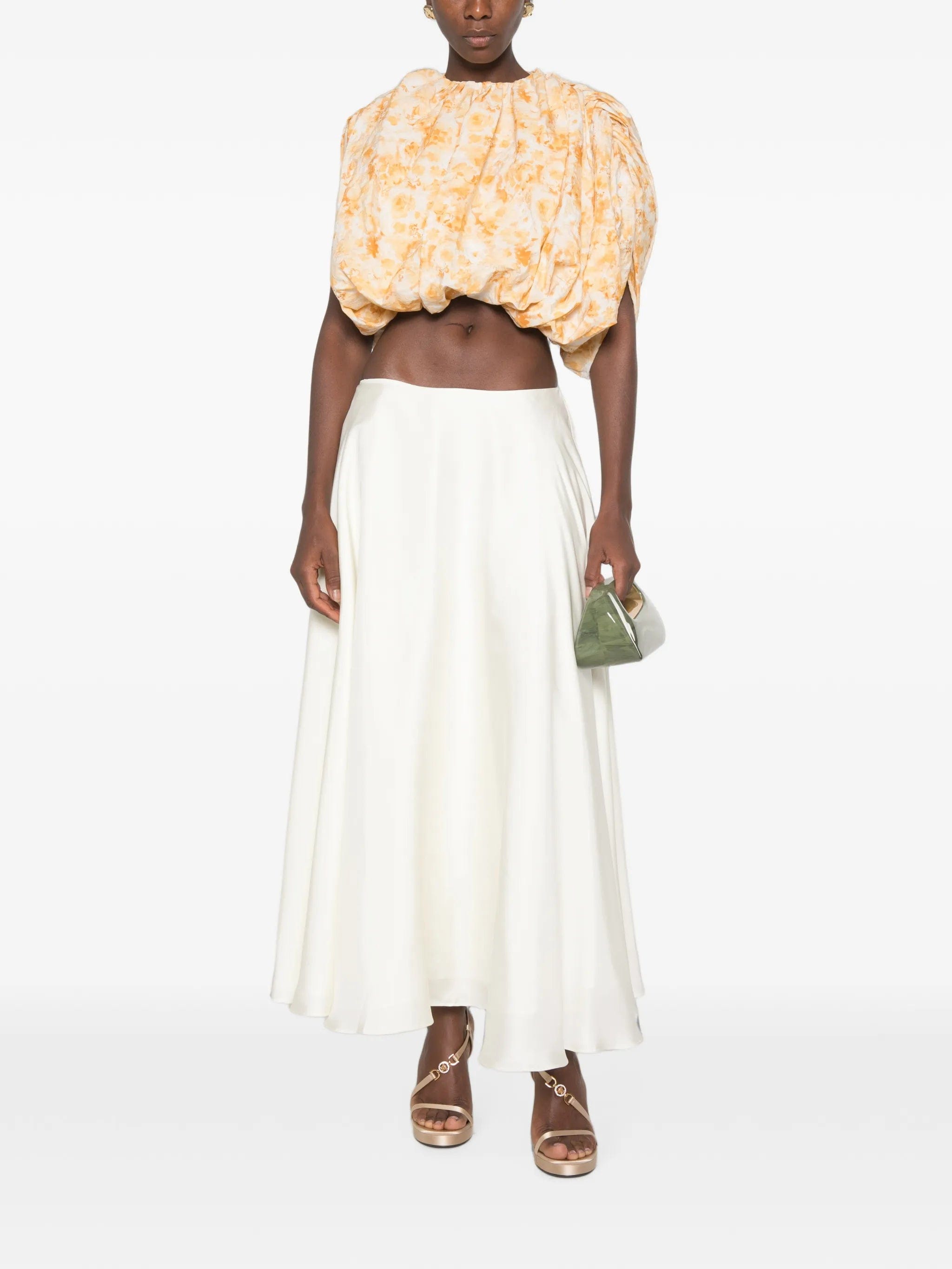 Magda Butrym floral - print puff - sleeve blouse