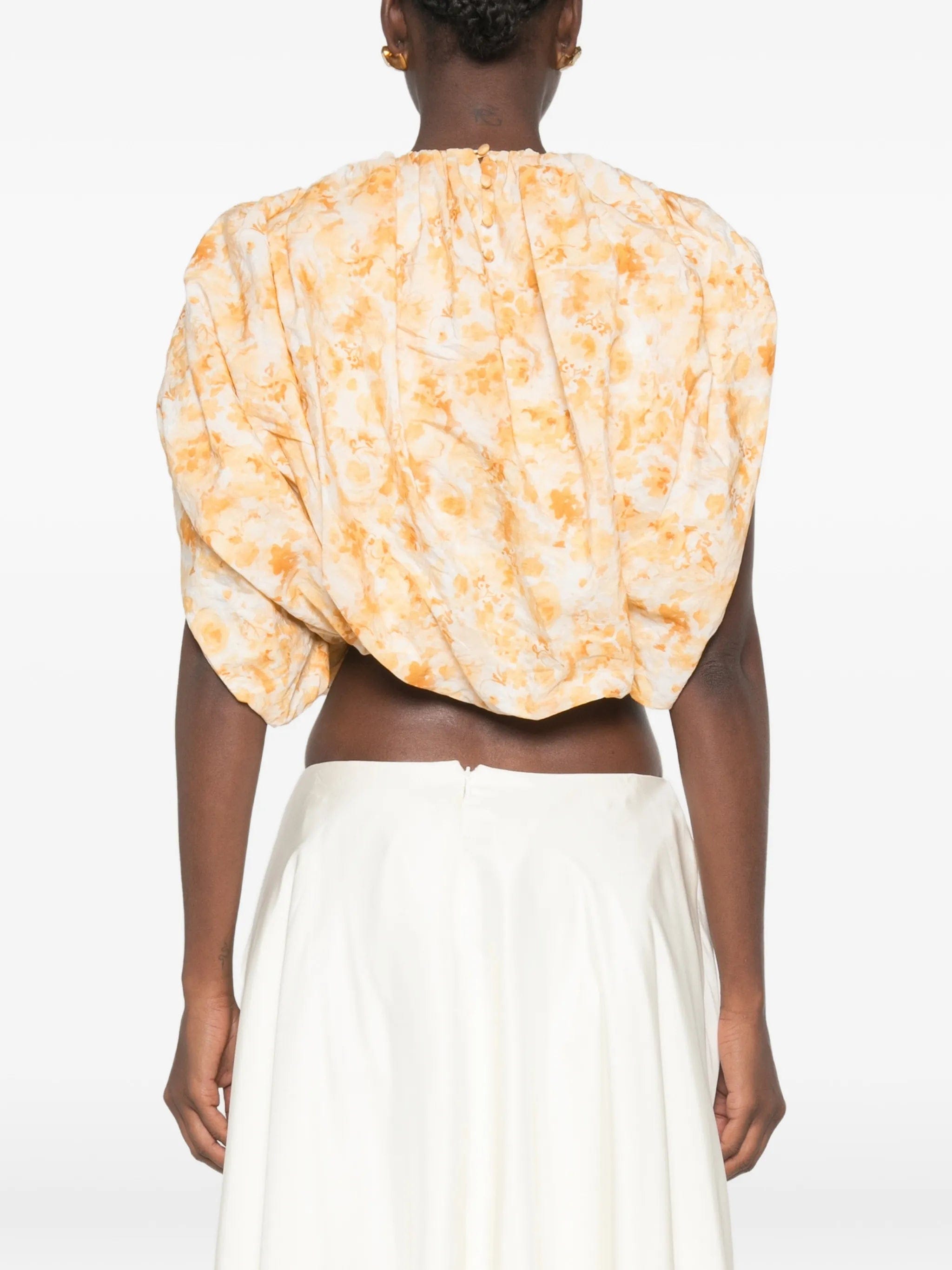 Magda Butrym floral - print puff - sleeve blouse