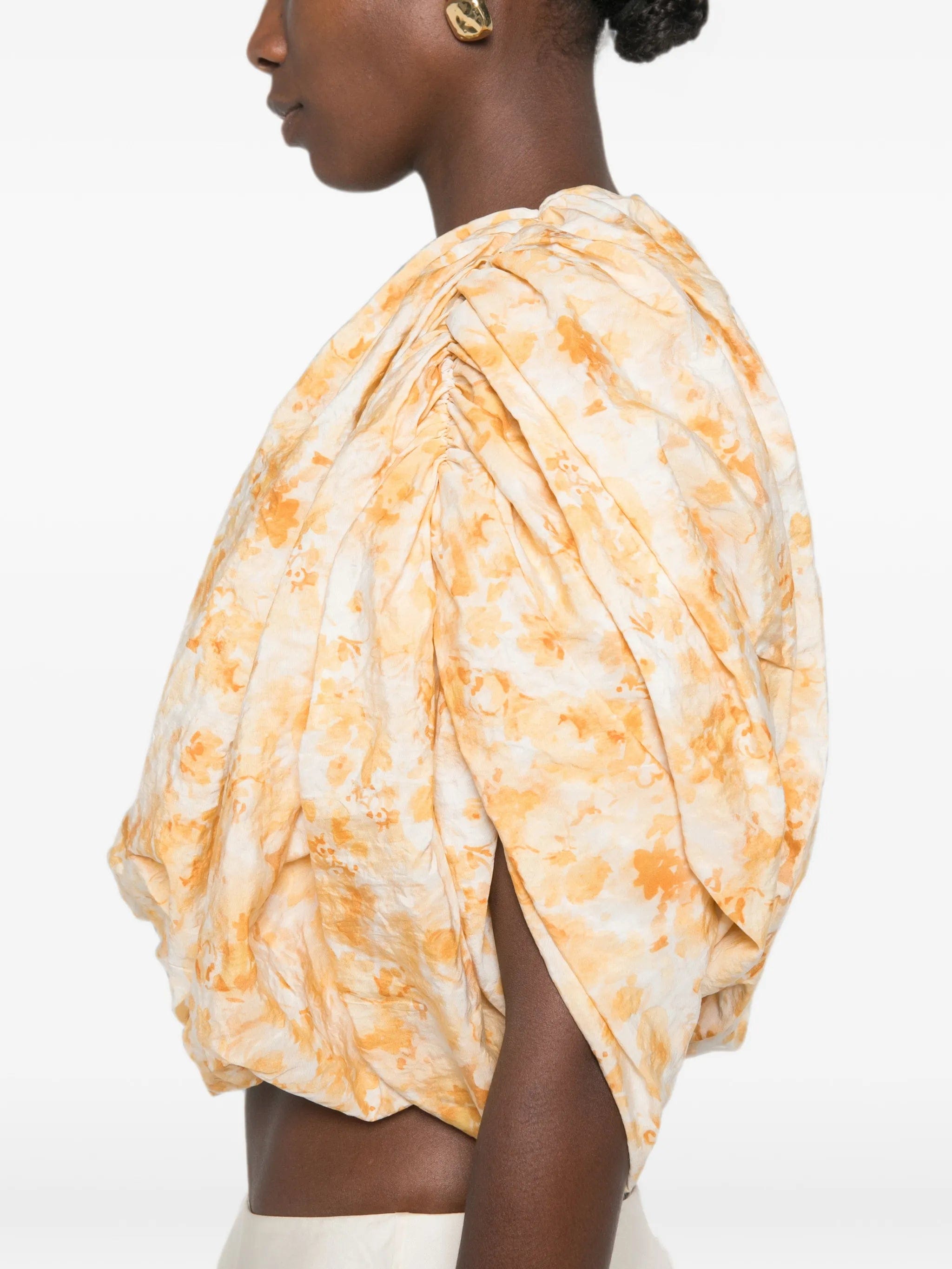 Magda Butrym floral - print puff - sleeve blouse