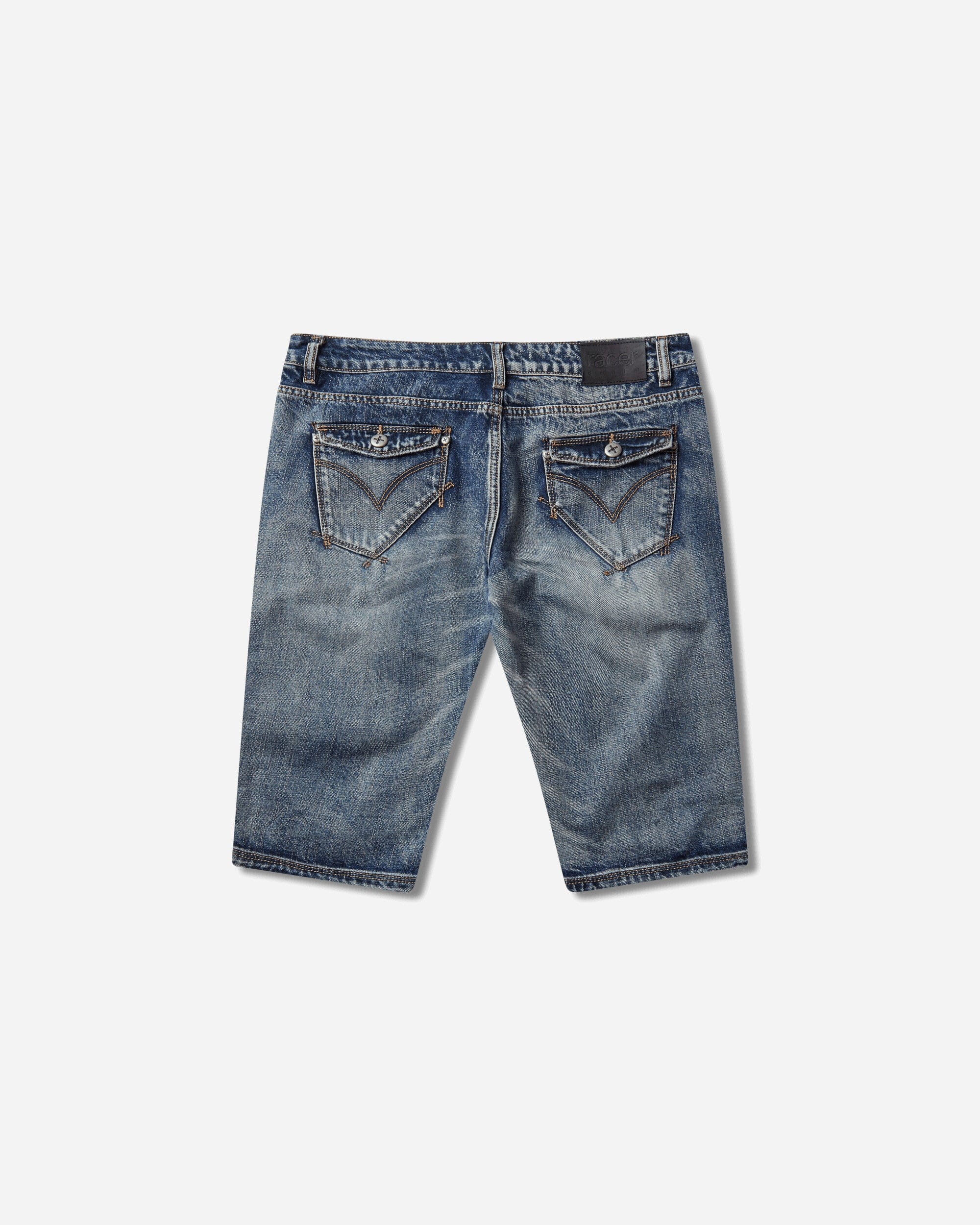 Racer Worldwide Long Denim Shorts Blue