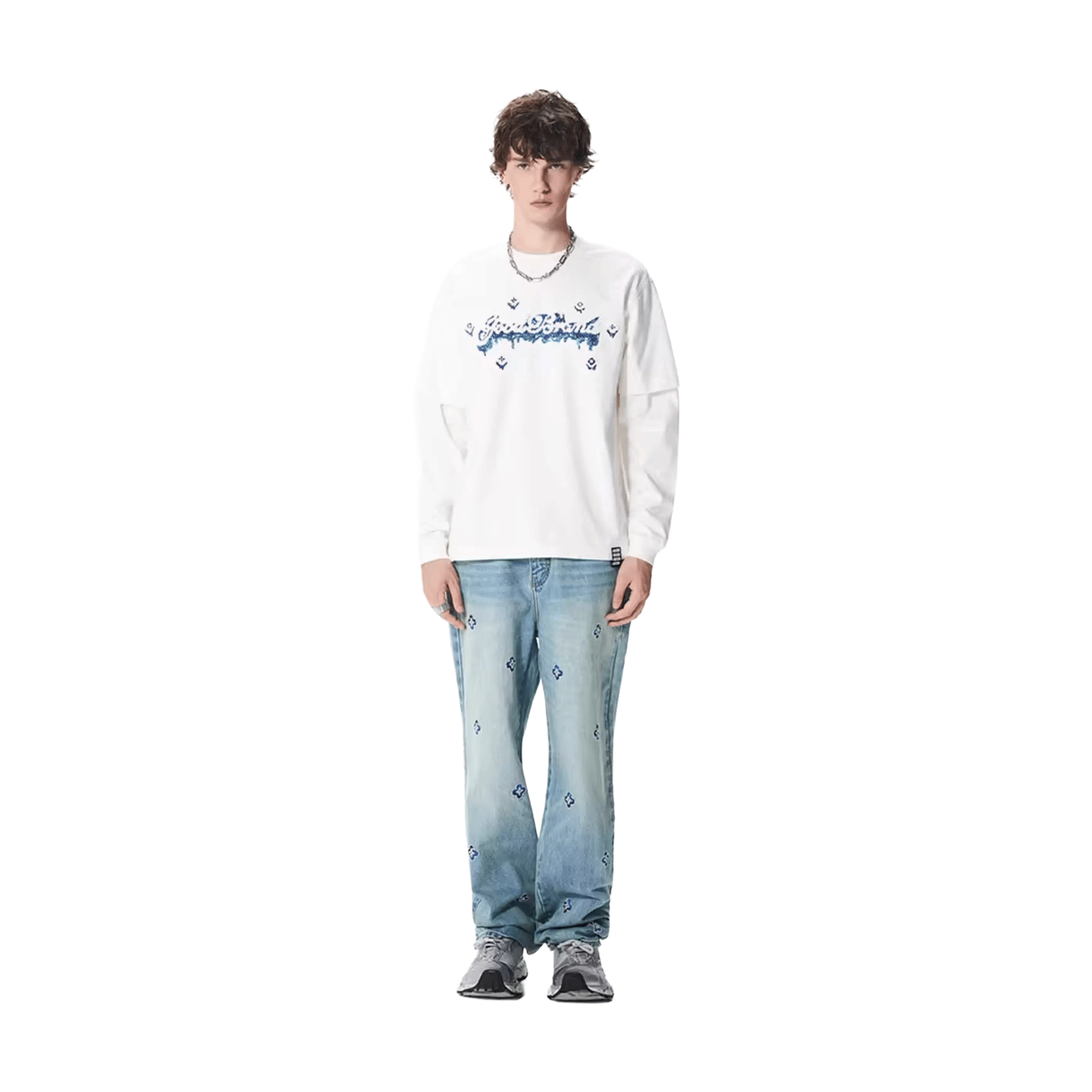 Goodbrand Melting Ice Cream Two - Piece Long Sleeved T-Shirt White (FW25)