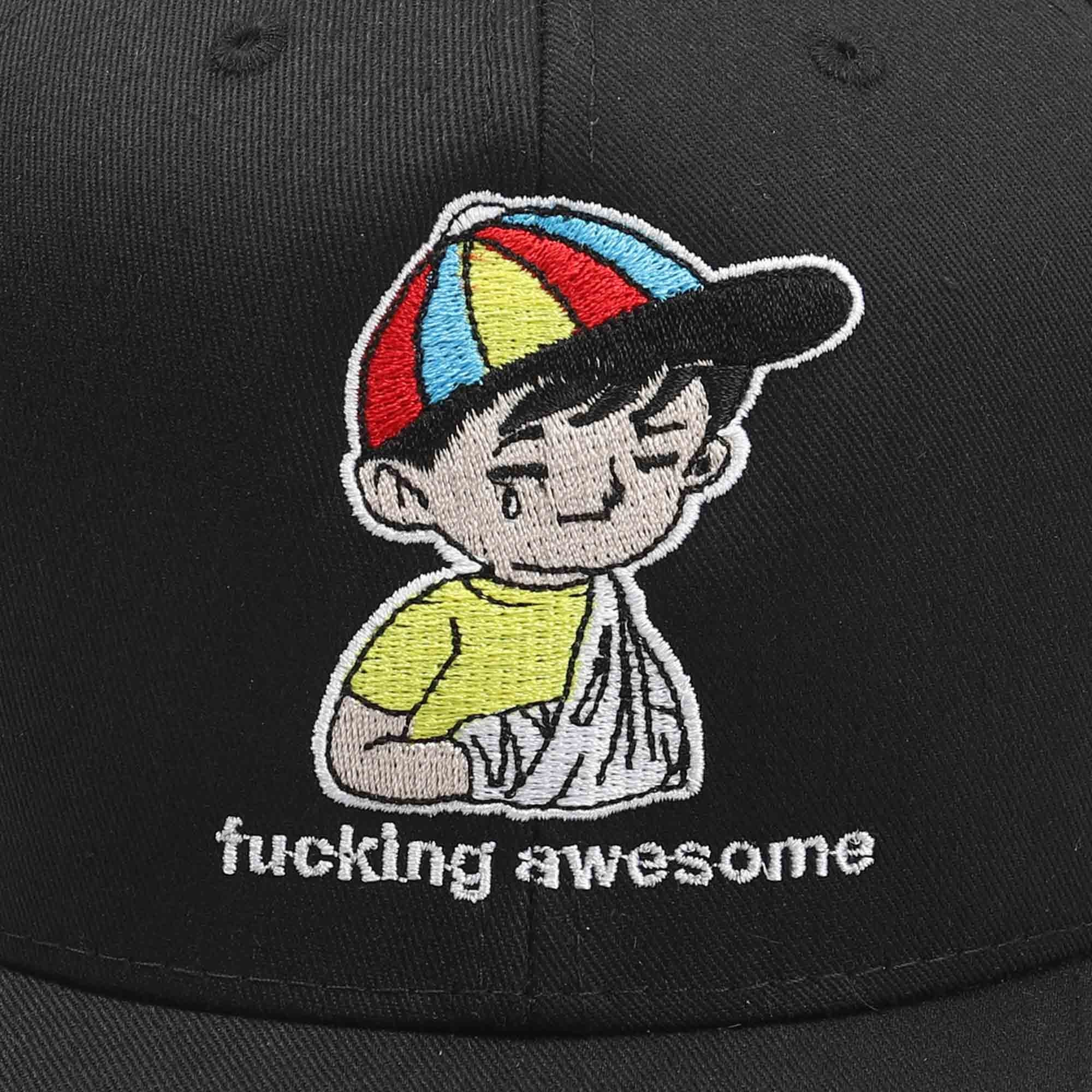 Fucking Awesome Embroidered Wanto Kid 6 - Panel Hat - Black