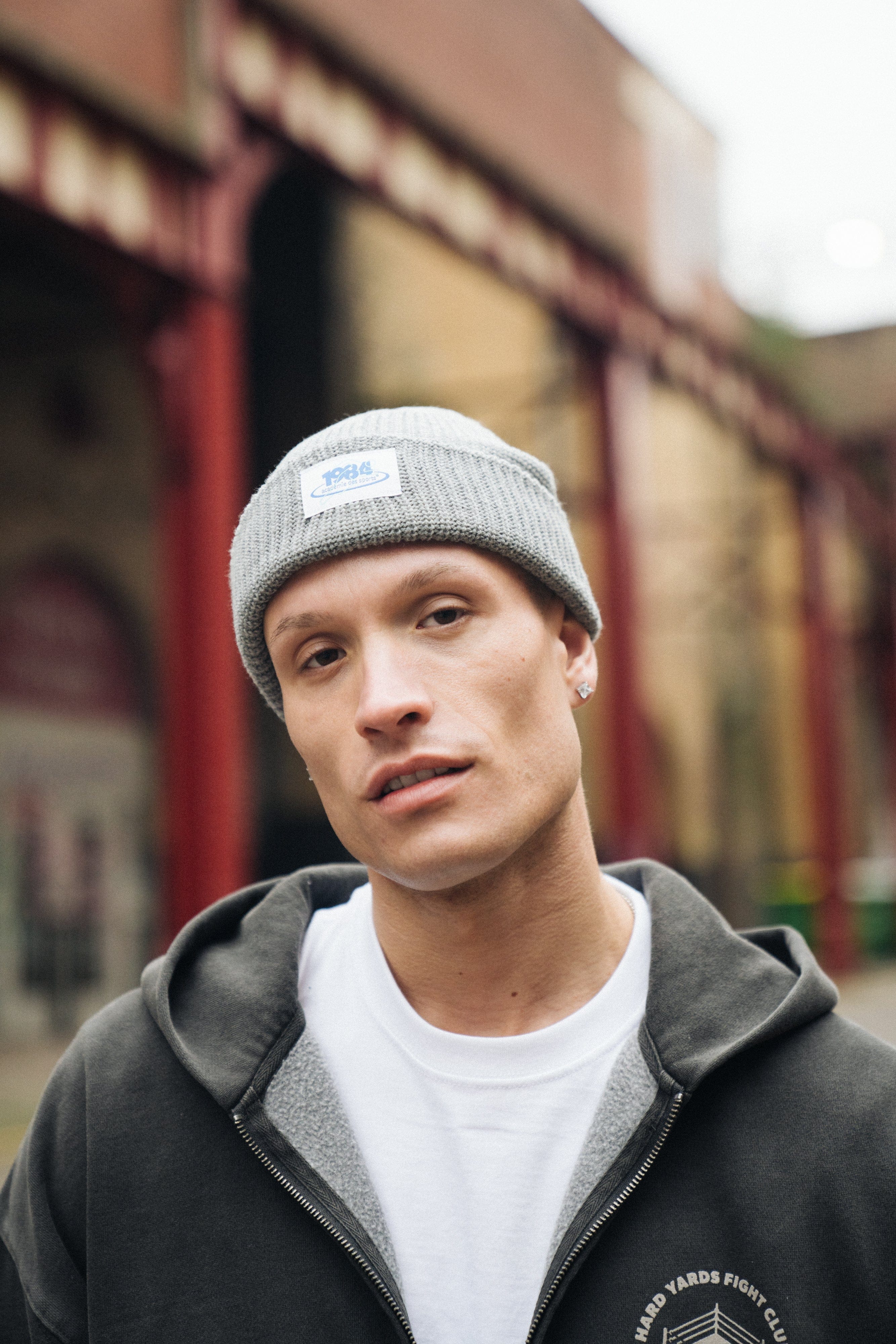 Vice 84 1984 Ribbed Beanie - Light Grey
