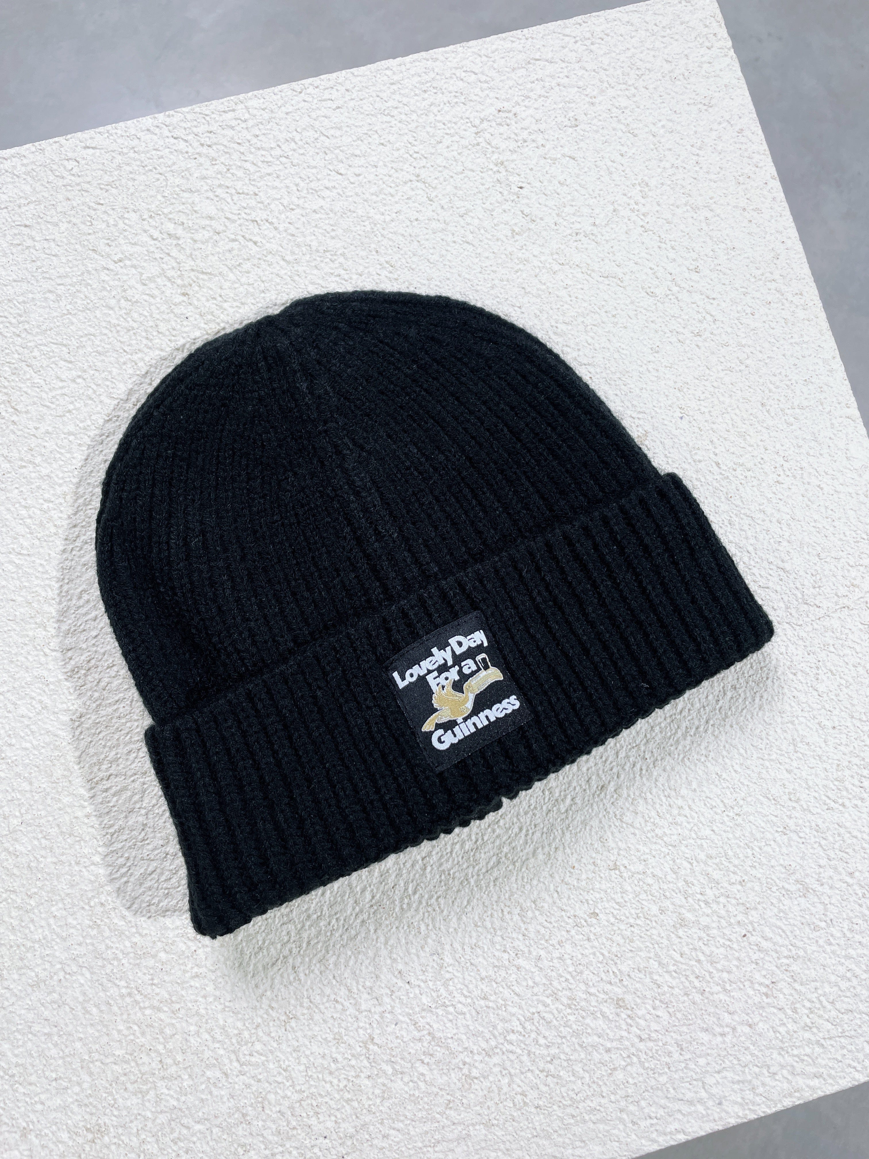 Guinness x UN:IK Ribbed Beanie - Black