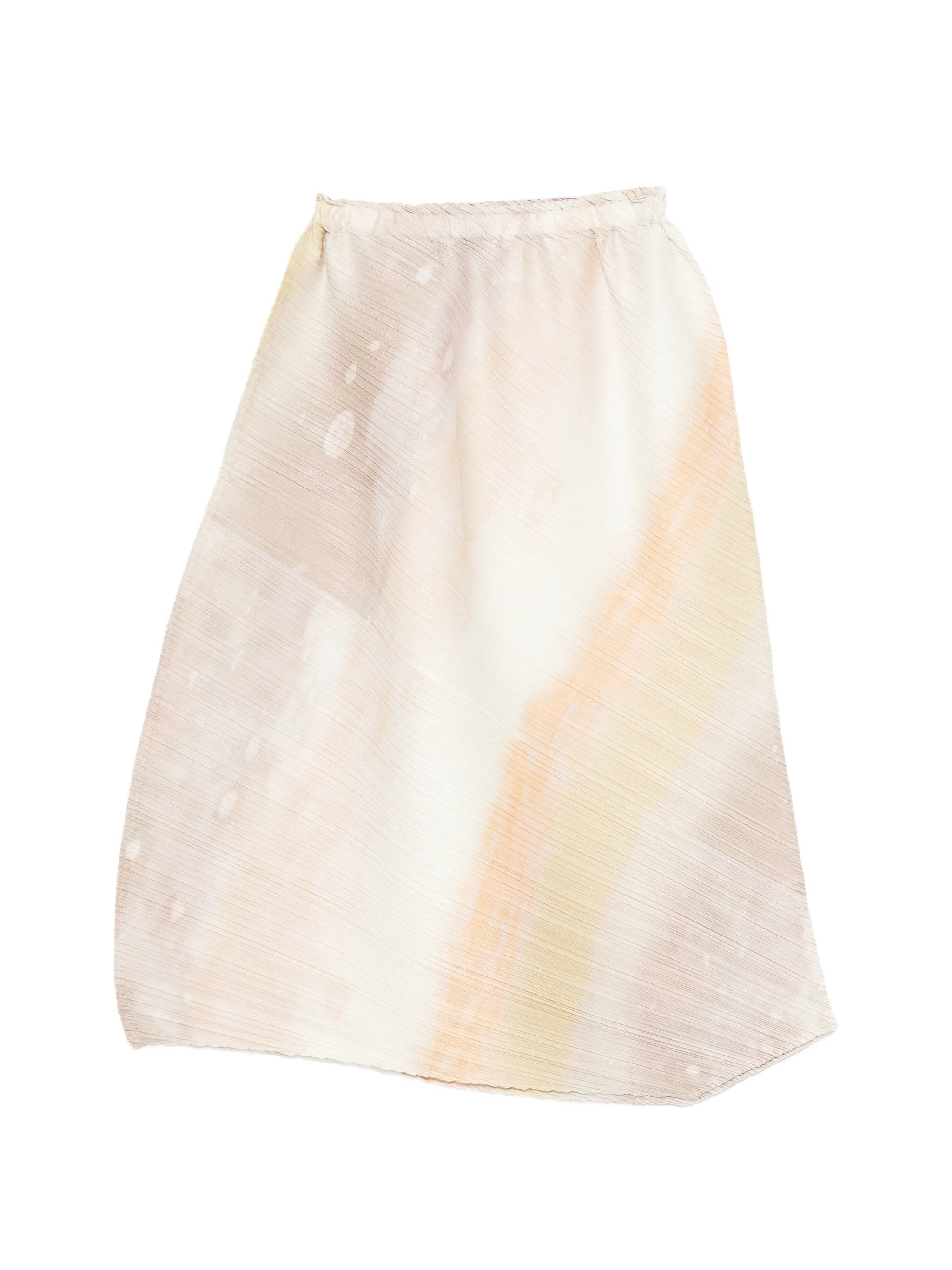 Pleats Please Issey Miyake pleated abstract - print midi skirt